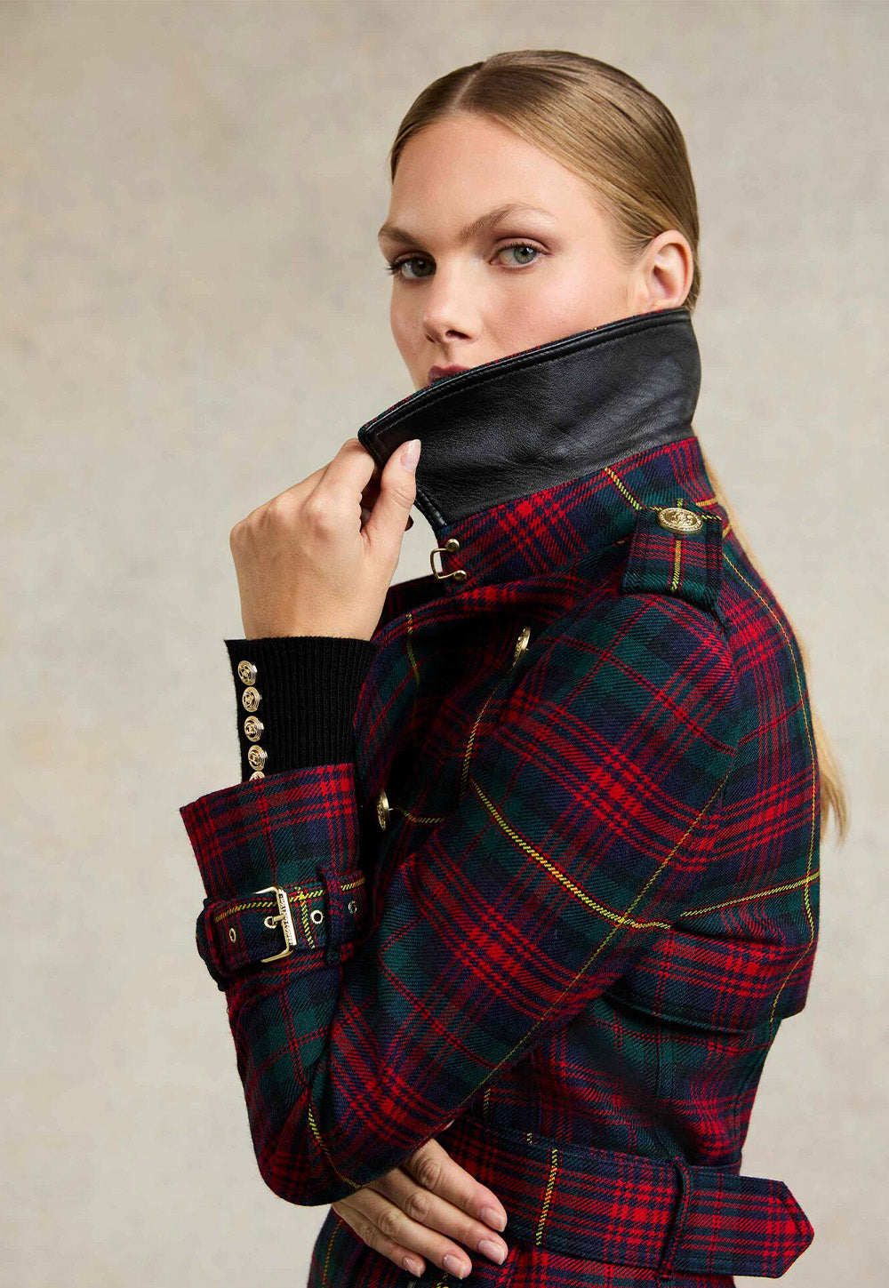 Marlborough Trench Coat Full Length - Logan Tartan