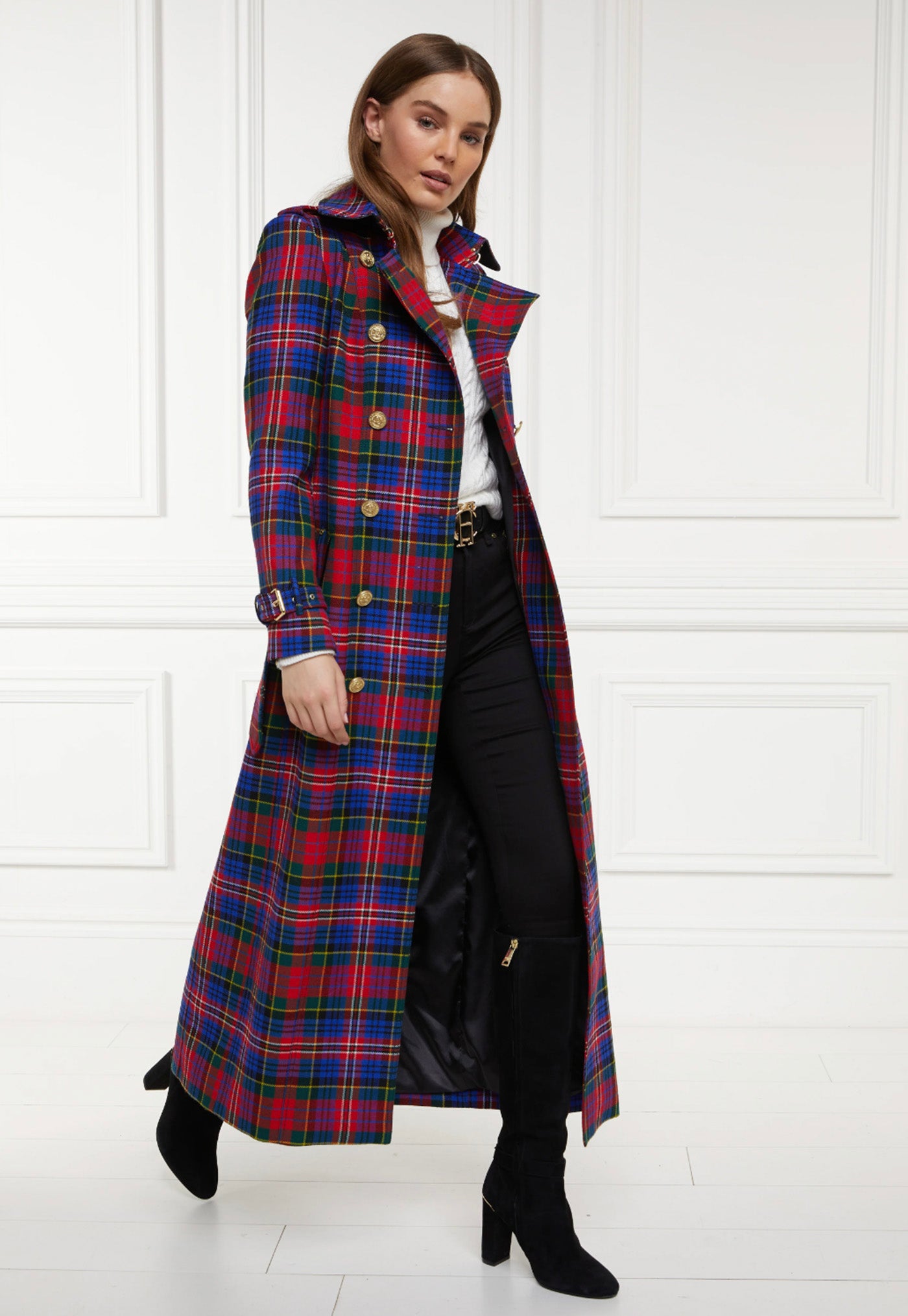 Marlborough Trench Coat Full Length - Macpherson Tartan sold by Angel Divine