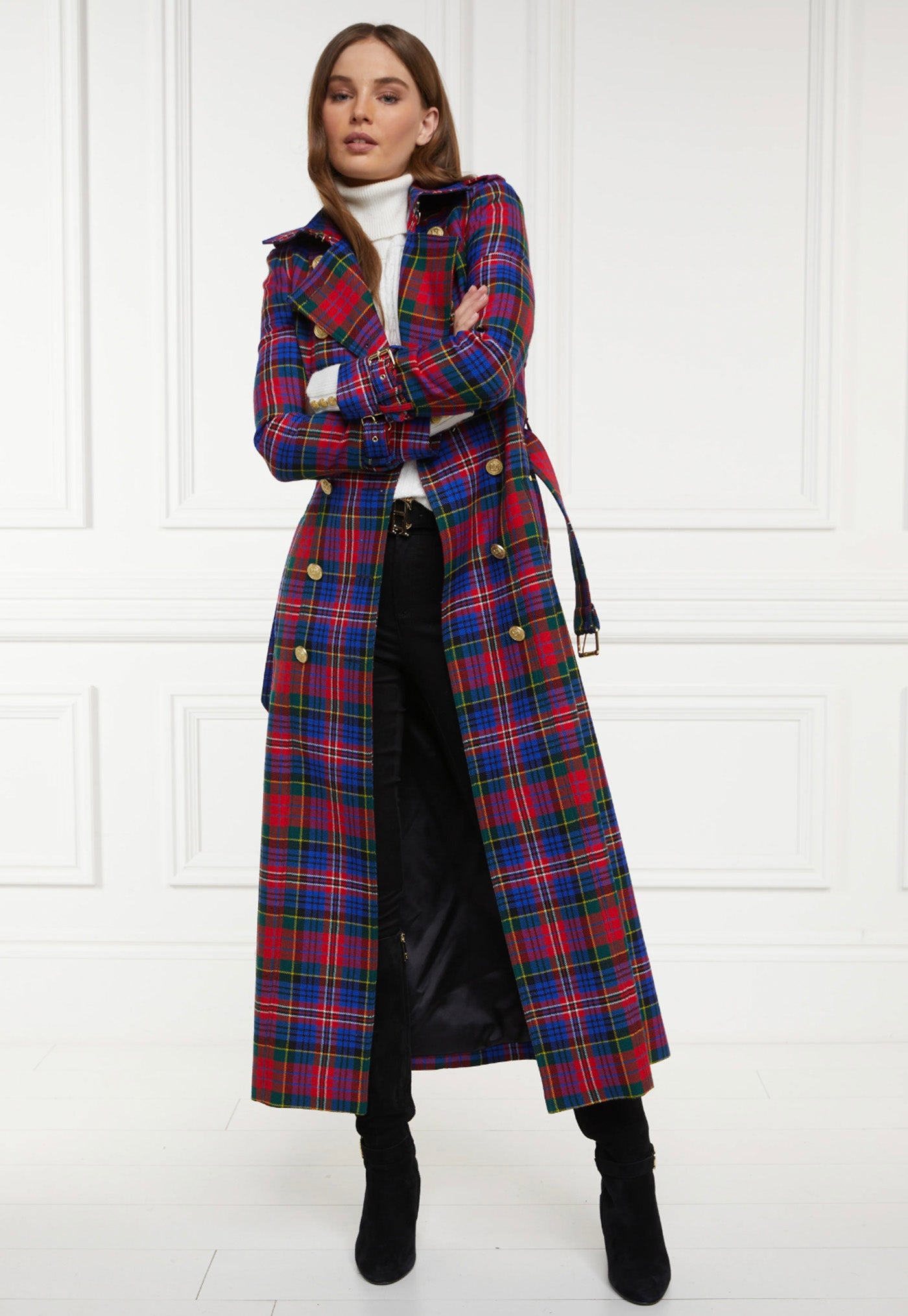 Marlborough Trench Coat Full Length - Macpherson Tartan sold by Angel Divine