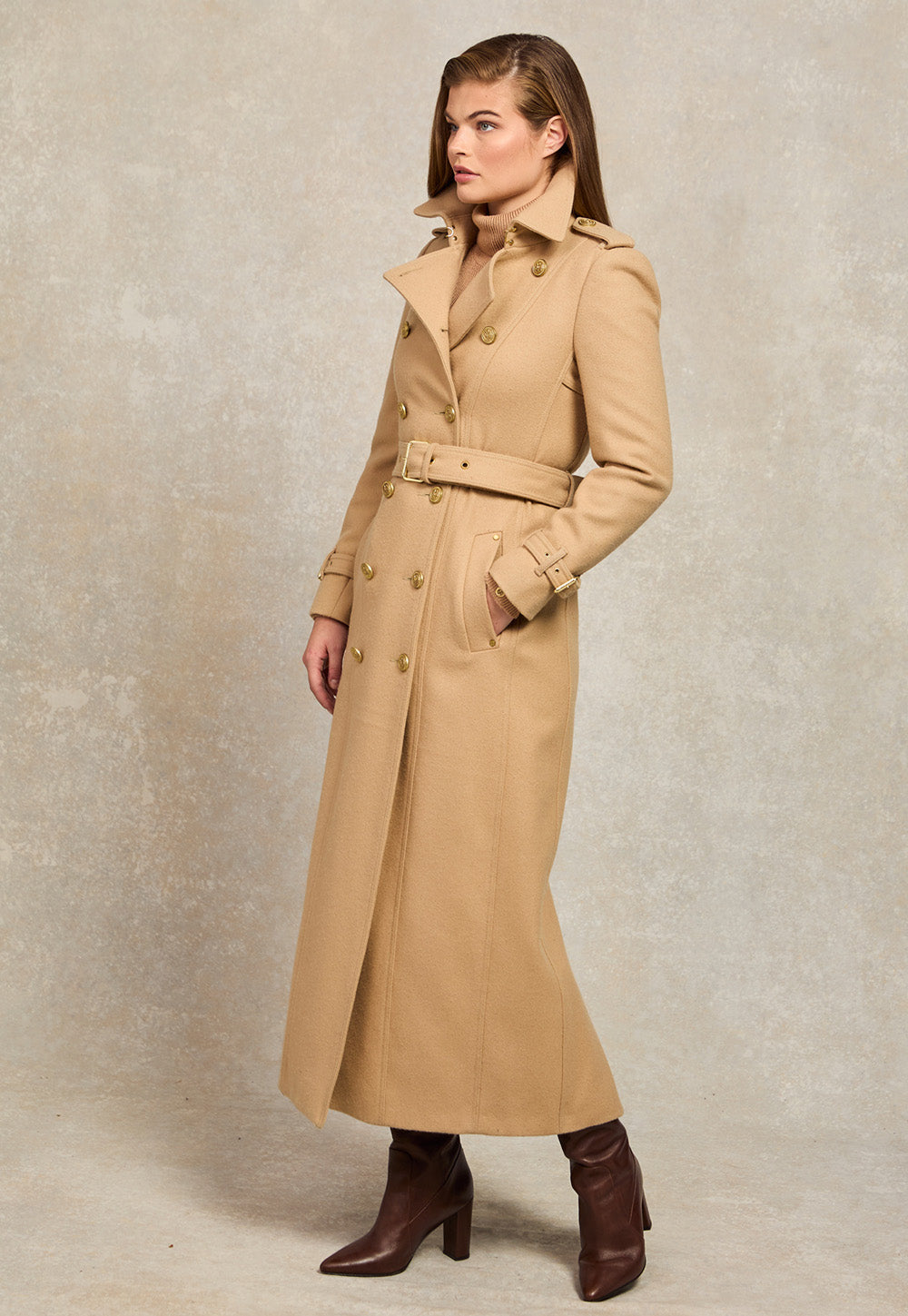 Marlborough Trench Coat Full Length - Camel