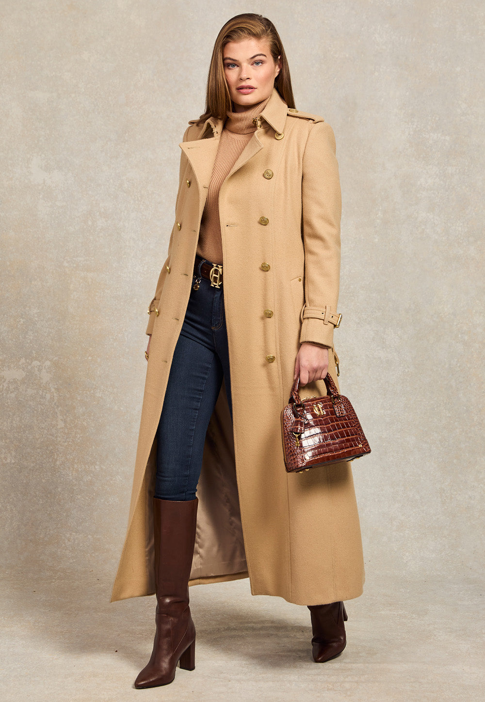 Marlborough Trench Coat Full Length - Camel