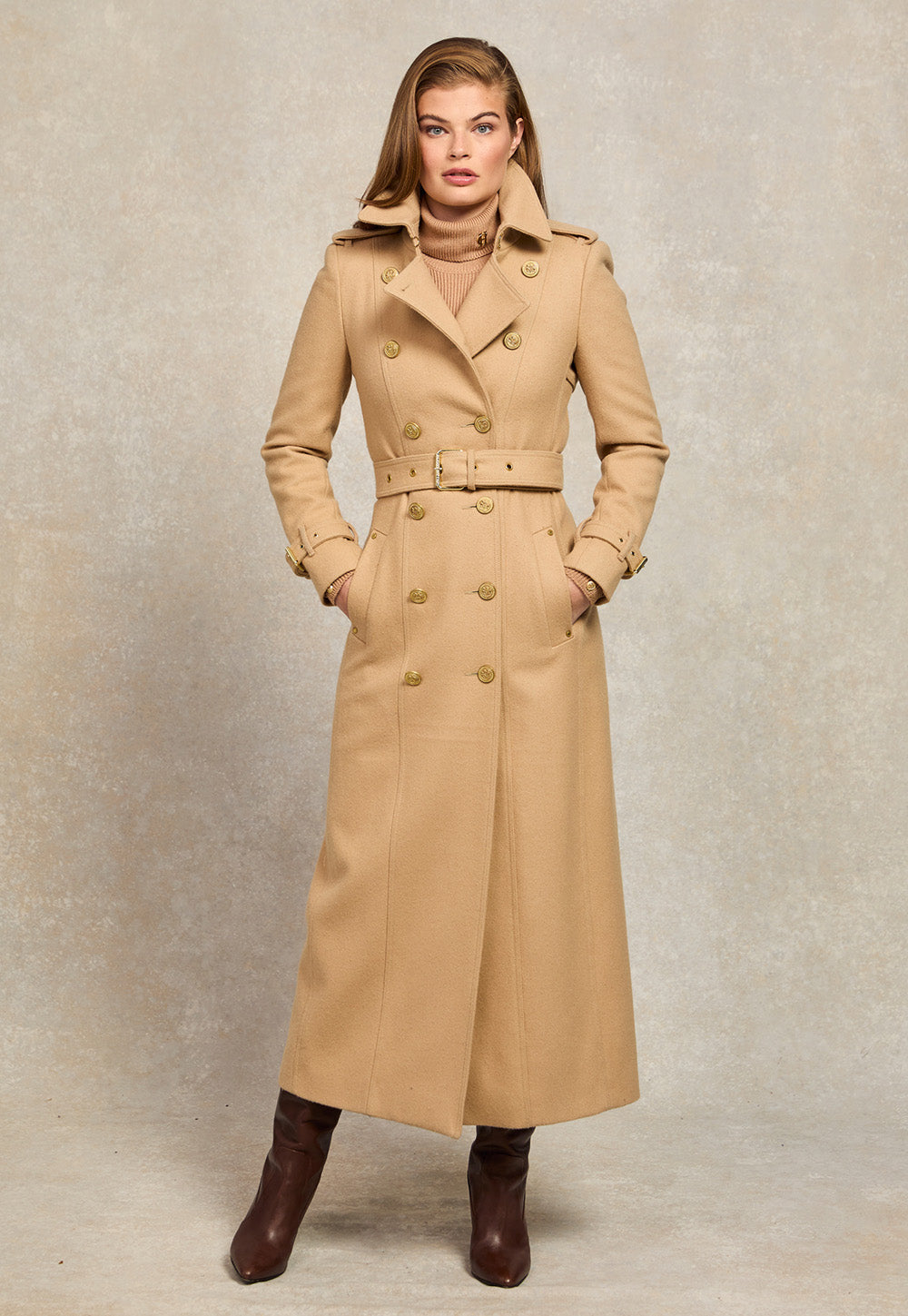 Marlborough Trench Coat Full Length - Camel