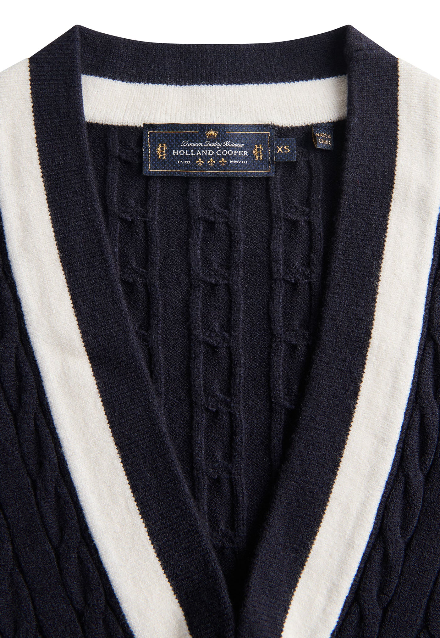 Melissa V Neck Knit - Ink Navy Natural