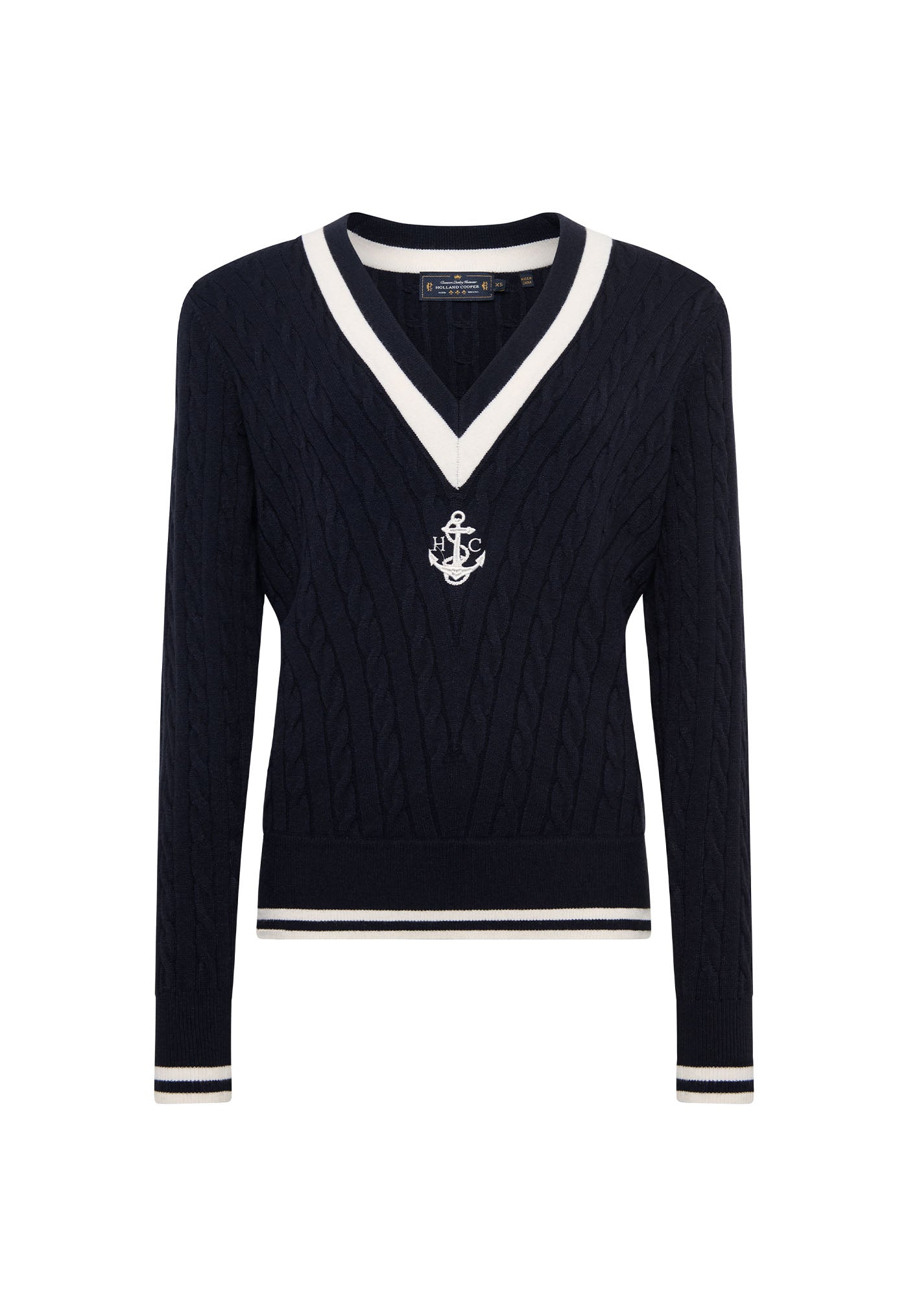 Melissa V Neck Knit - Ink Navy Natural