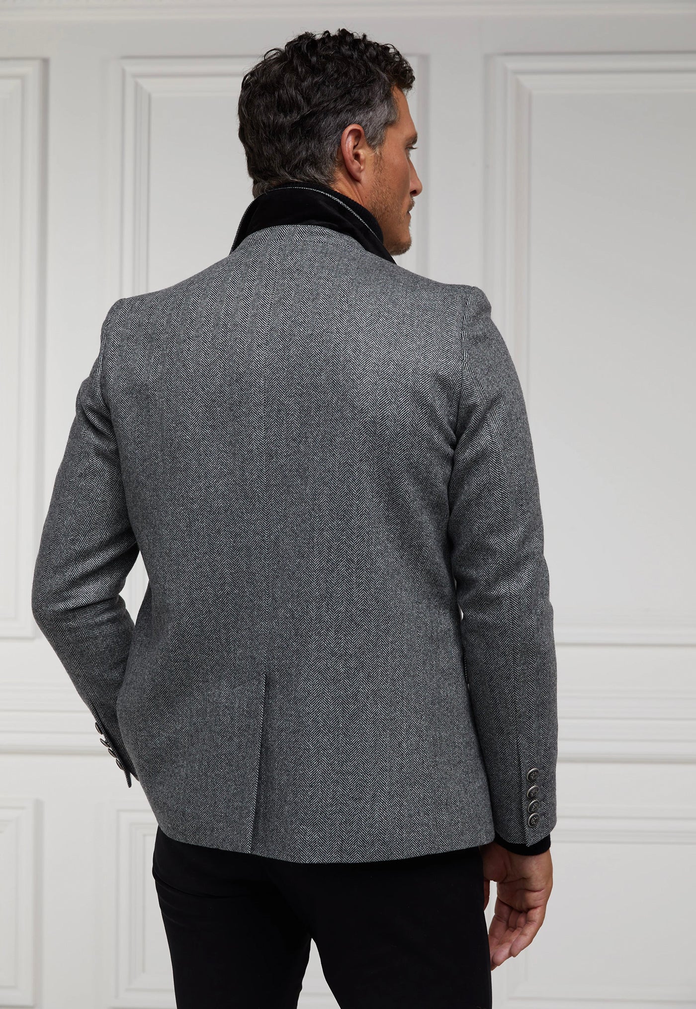 The Single Breasted Blazer - Mono Herringbone