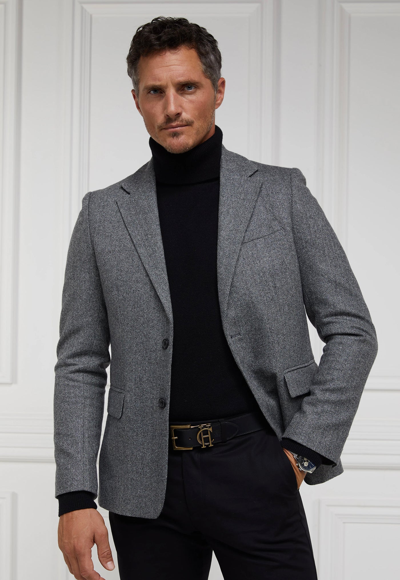 The Single Breasted Blazer - Mono Herringbone