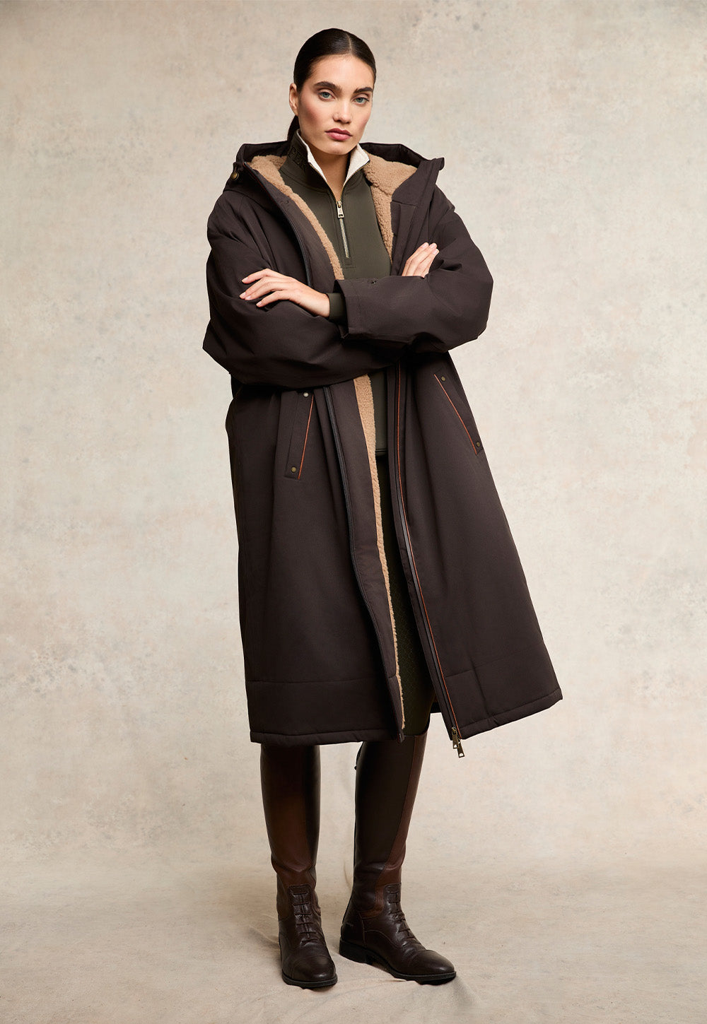 One Size Waterproof Coat - Chocolate