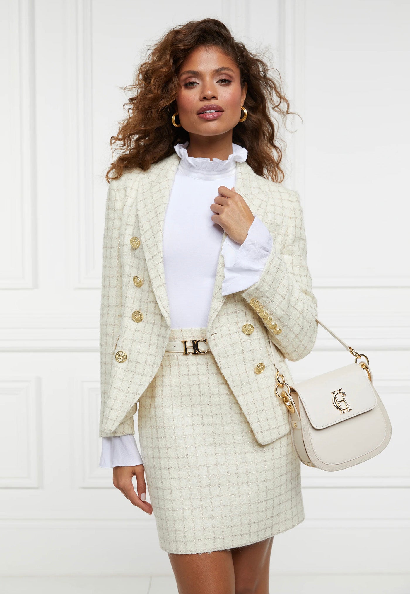 Regency Skirt - Ivory Sparkle Tweed sold by Angel Divine