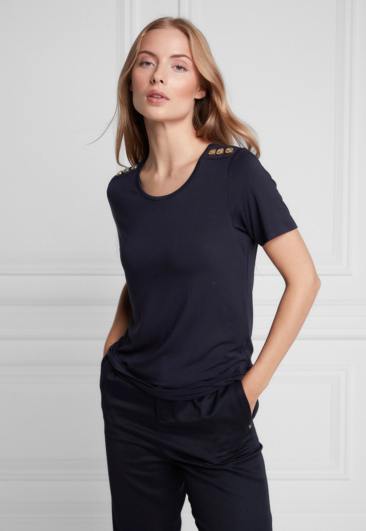 Relaxed Fit Crew Neck Tee - Navy sold by Angel Divine