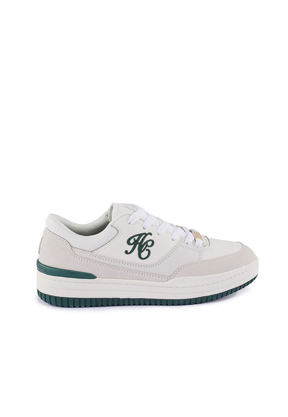 Retro Trainer - White Racing Green