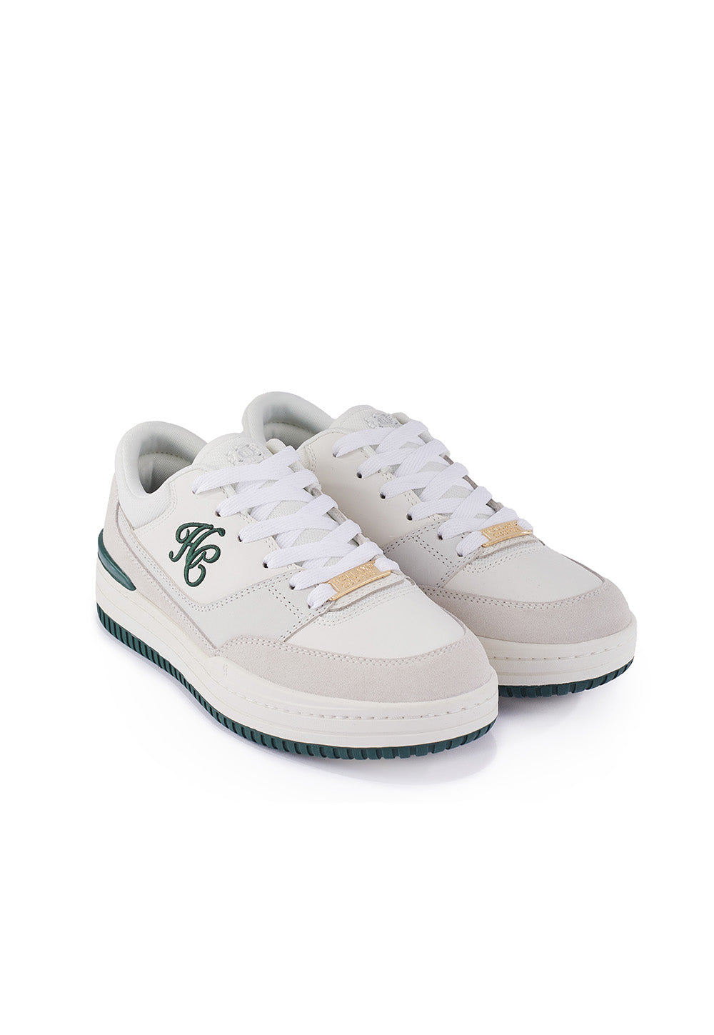 Retro Trainer - White Racing Green
