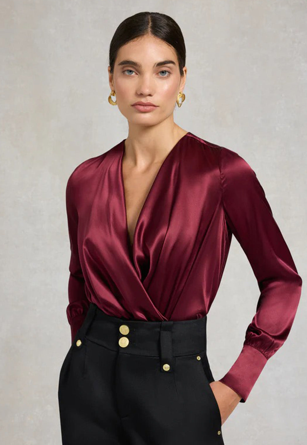 Silk Bodysuit - Burgundy