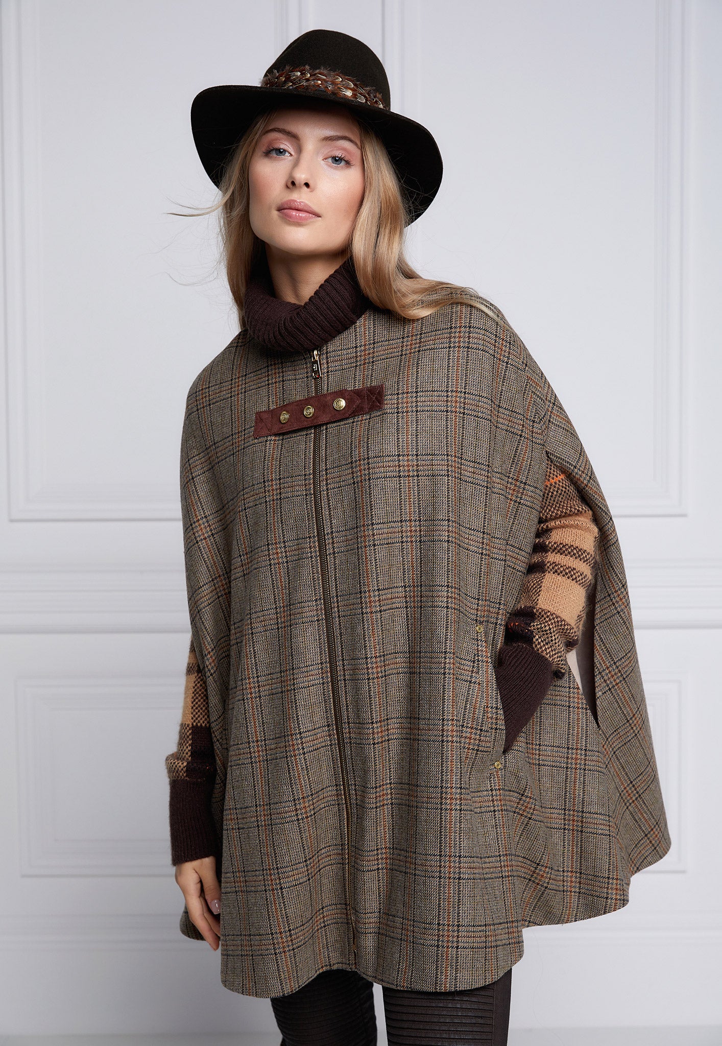 Slim Cape - Bourbon Tweed sold by Angel Divine