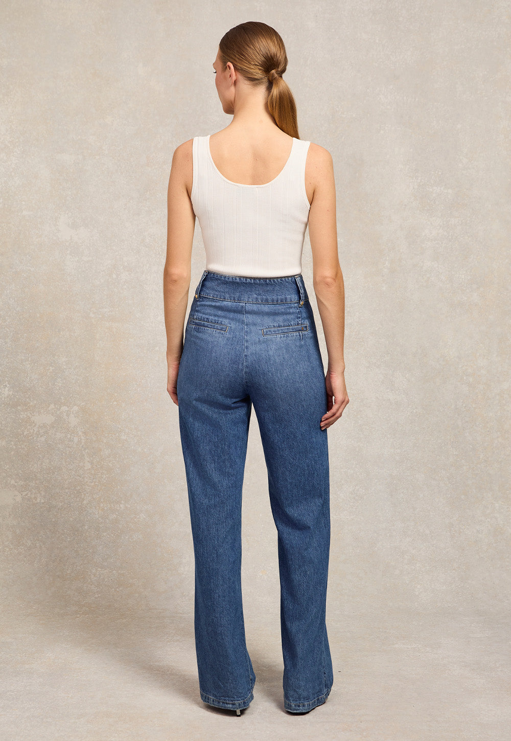 Tiffany Wide Leg Jean - Denim