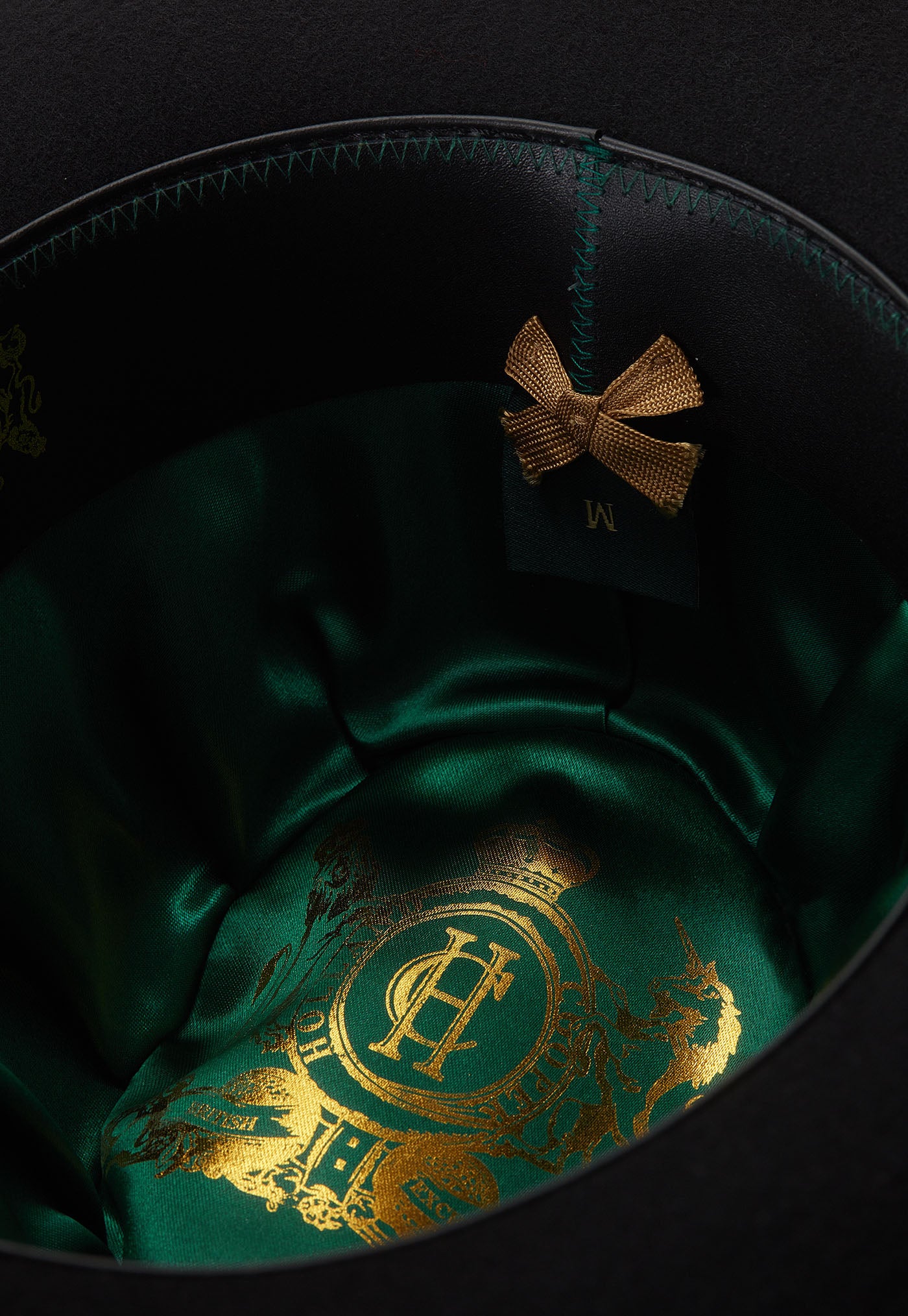 Trilby Hat - Gold Feather Black