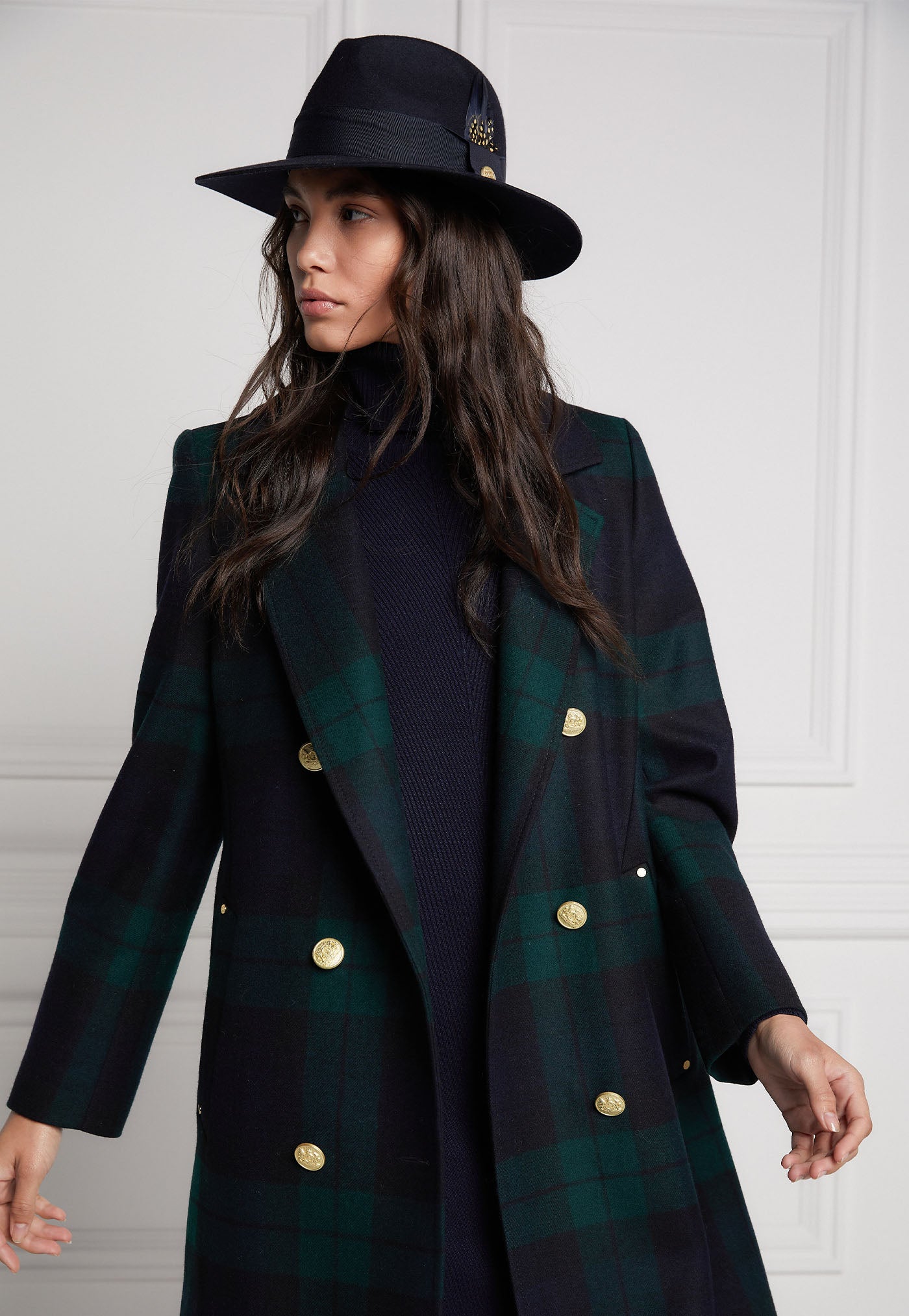 Trilby Hat Spot Feather - Ink Navy