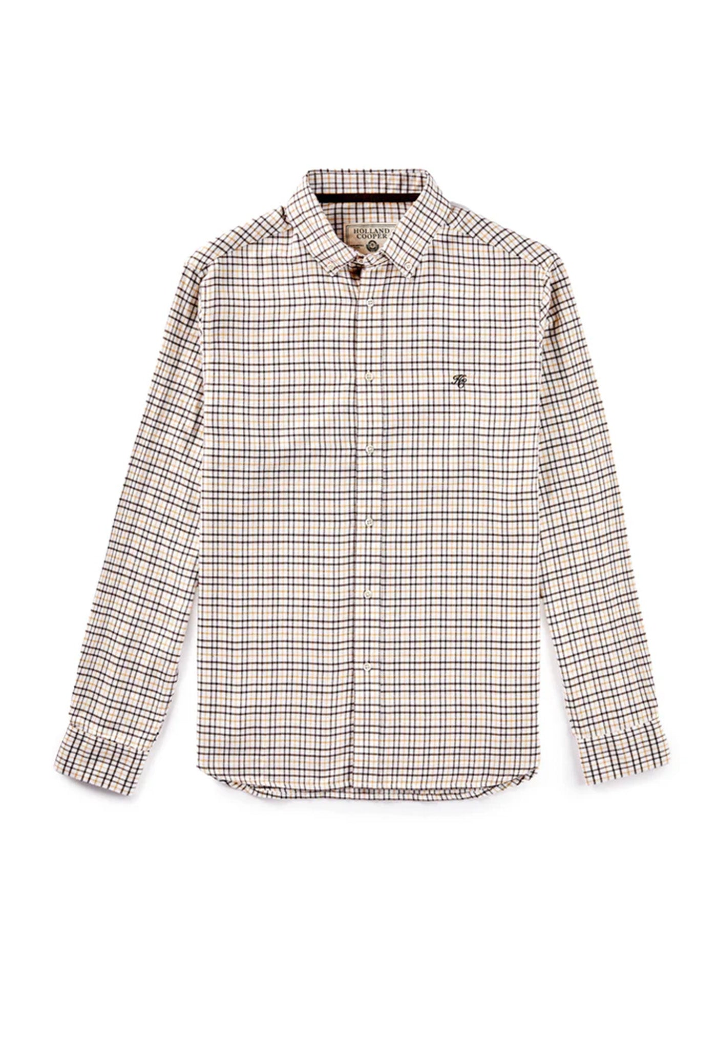 Men's Classic Button Down Shirt - Cheltenham Camel Check