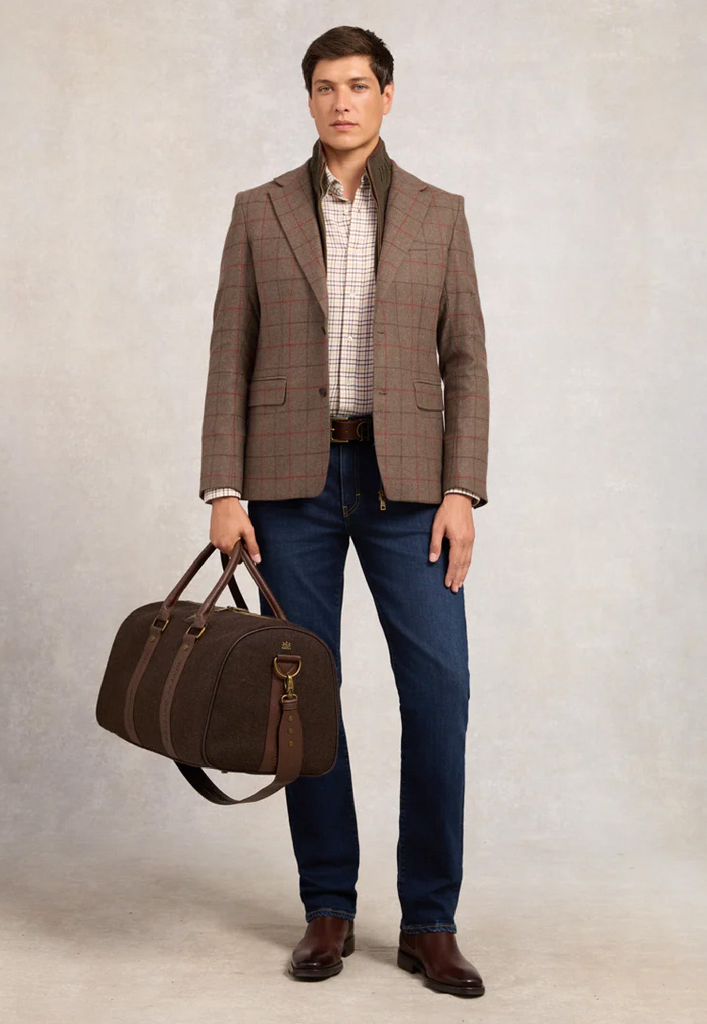 Men's Classic Button Down Shirt - Cheltenham Camel Check