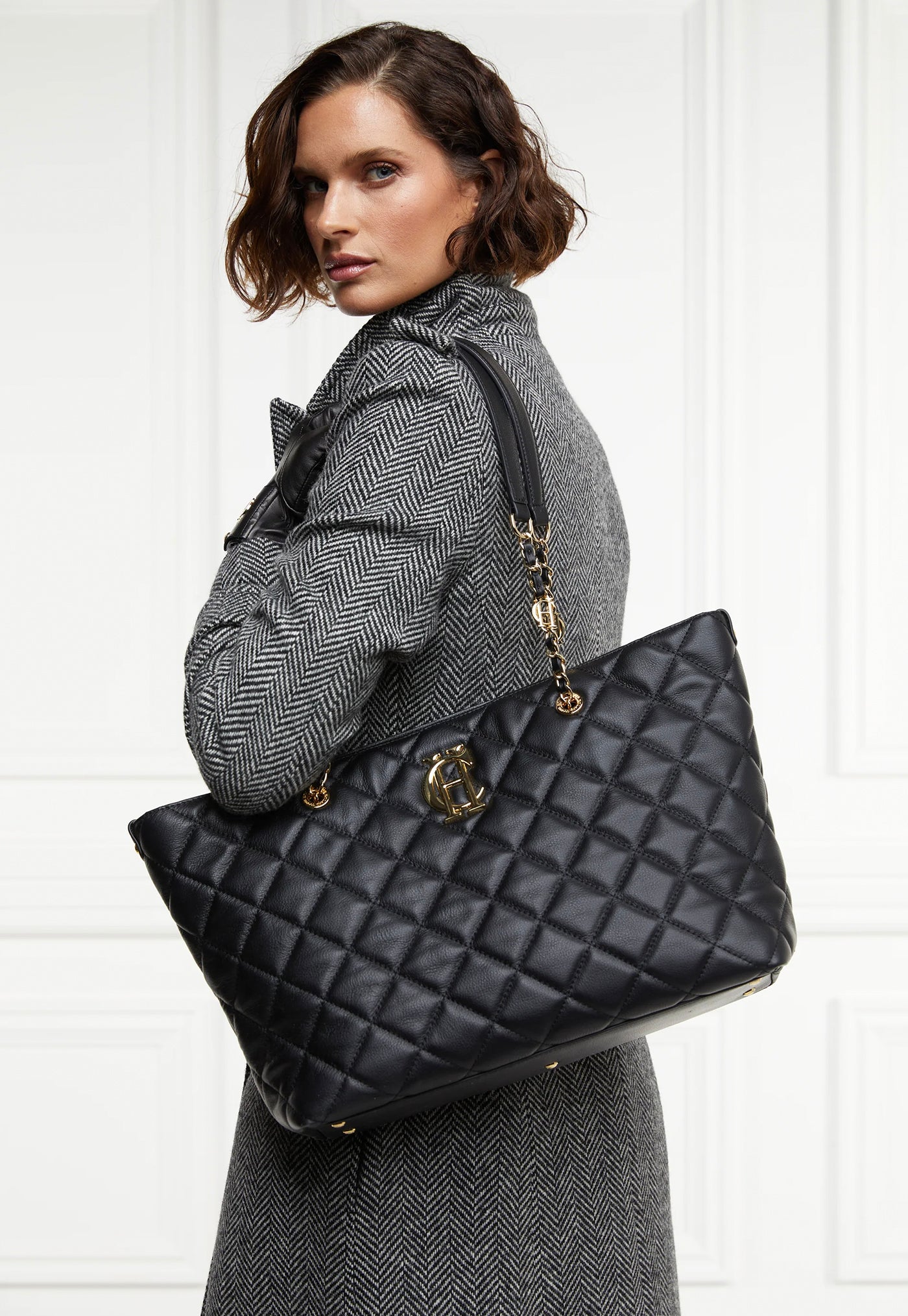 Soho Quilted Tote - Black