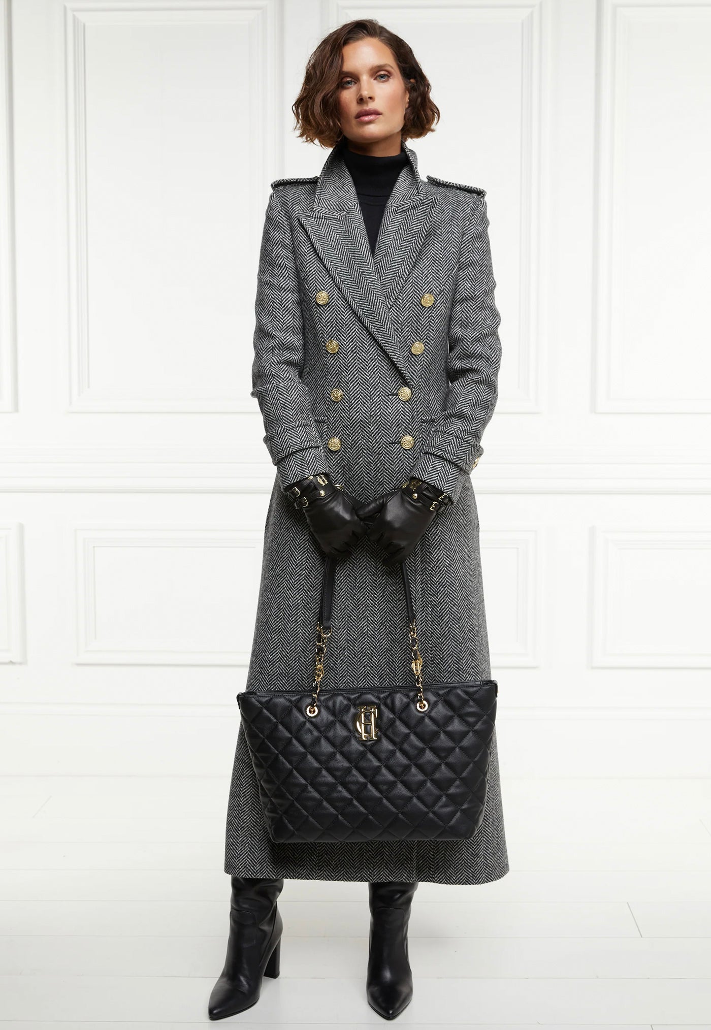 Soho Quilted Tote - Black