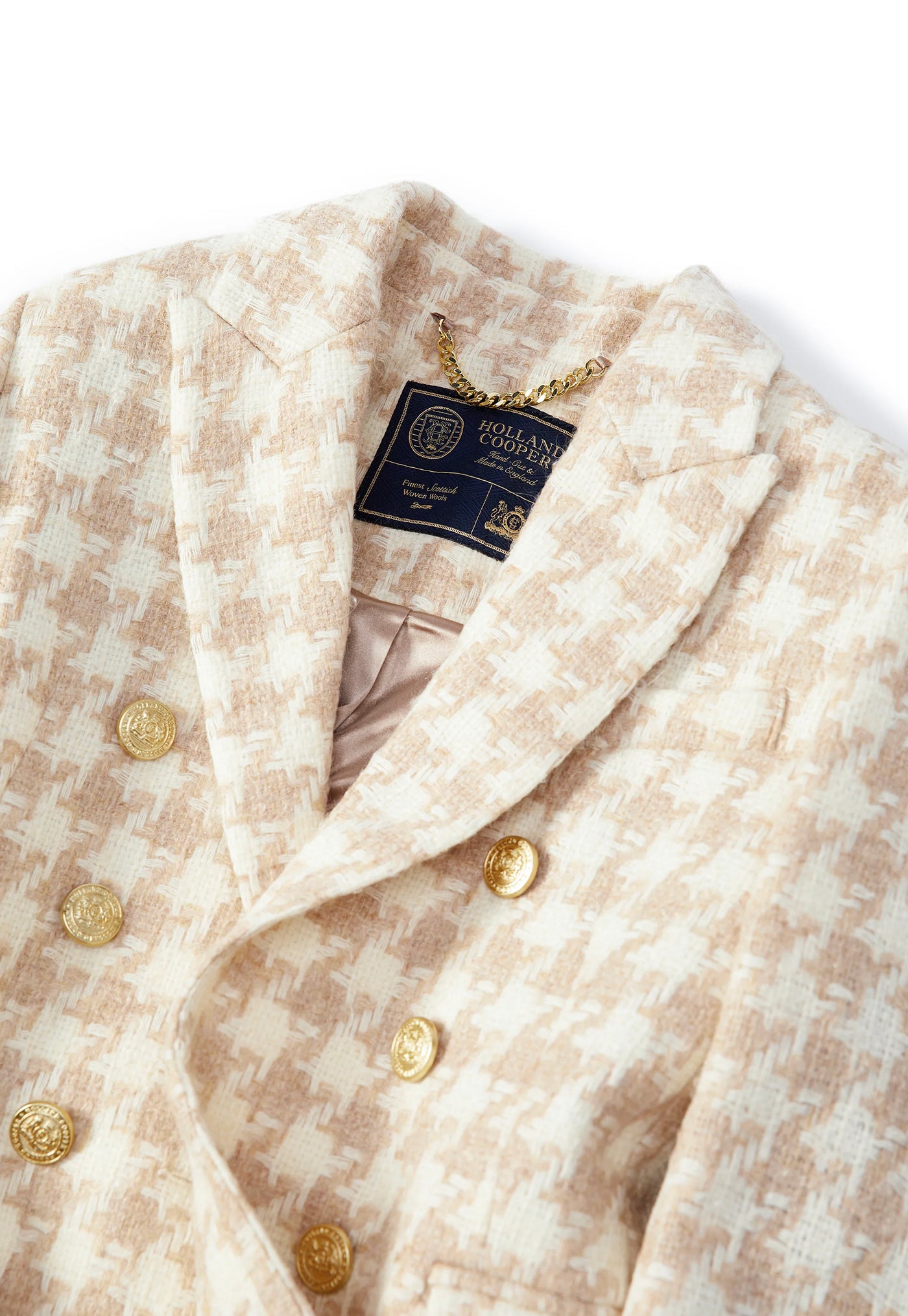 Knightsbridge Coat - Camel Houndstooth