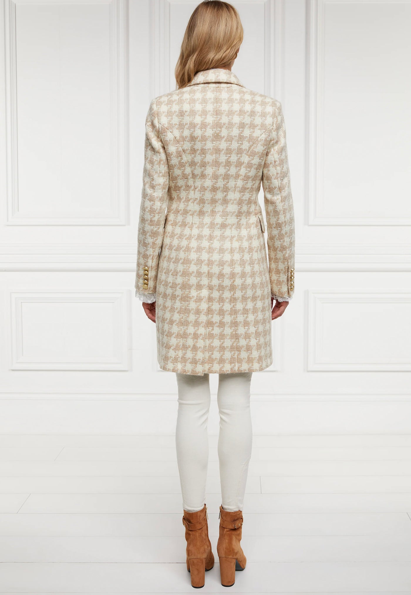 Knightsbridge Coat - Camel Houndstooth