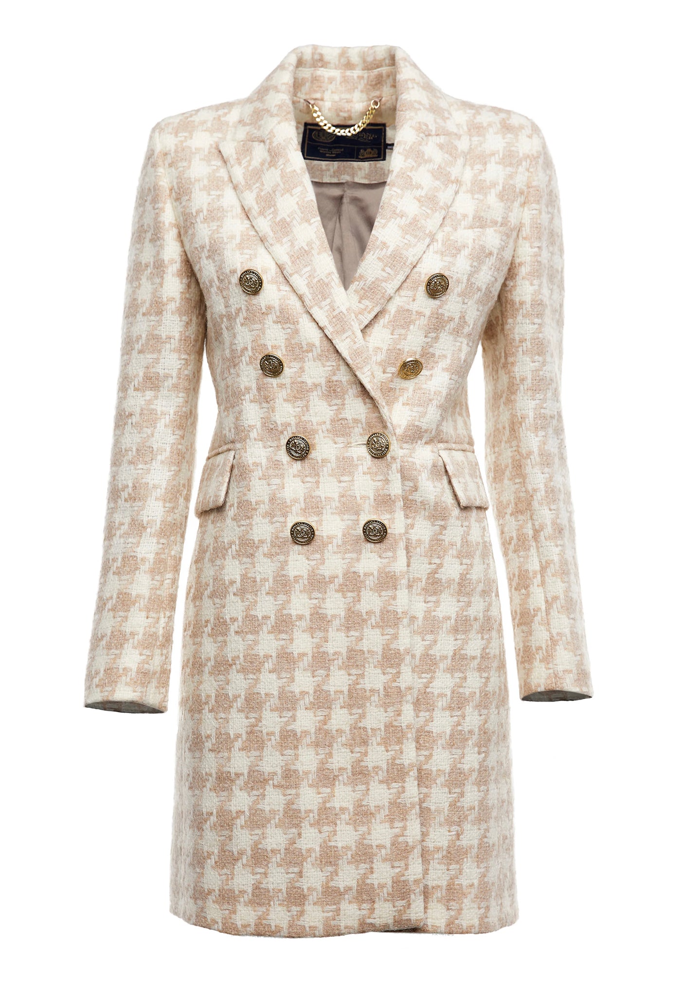Knightsbridge Coat - Camel Houndstooth