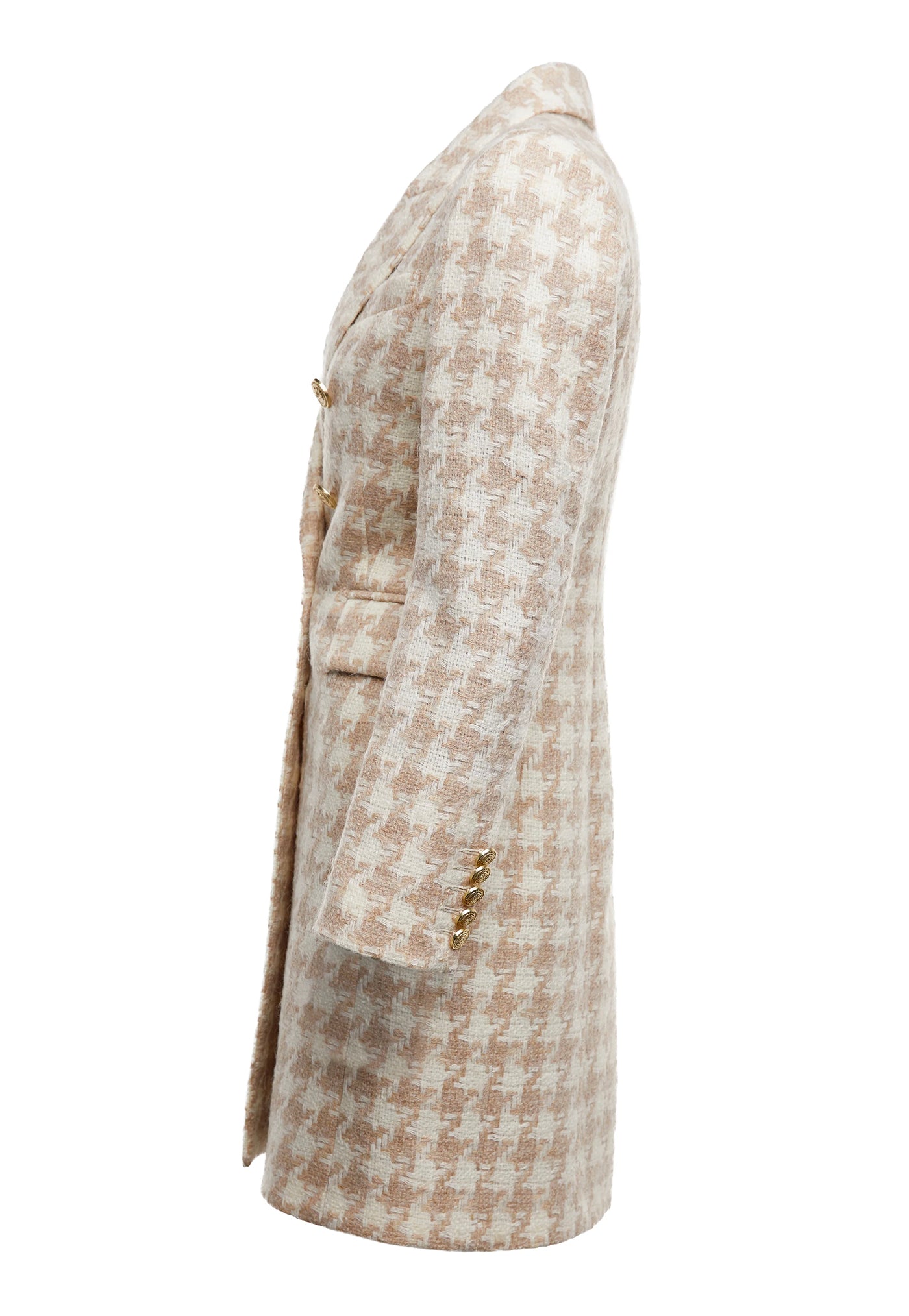 Knightsbridge Coat - Camel Houndstooth