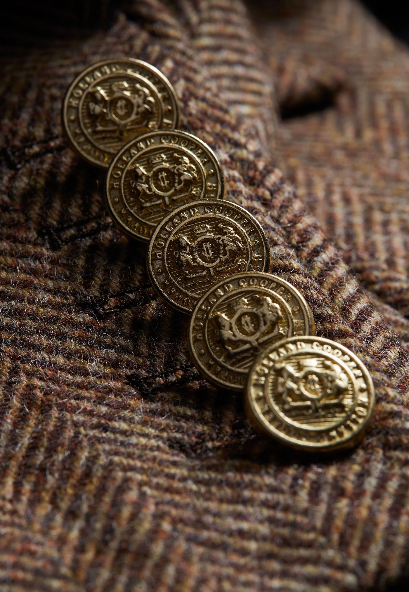 Double Breasted Blazer - Large Scale Brown Herringbone