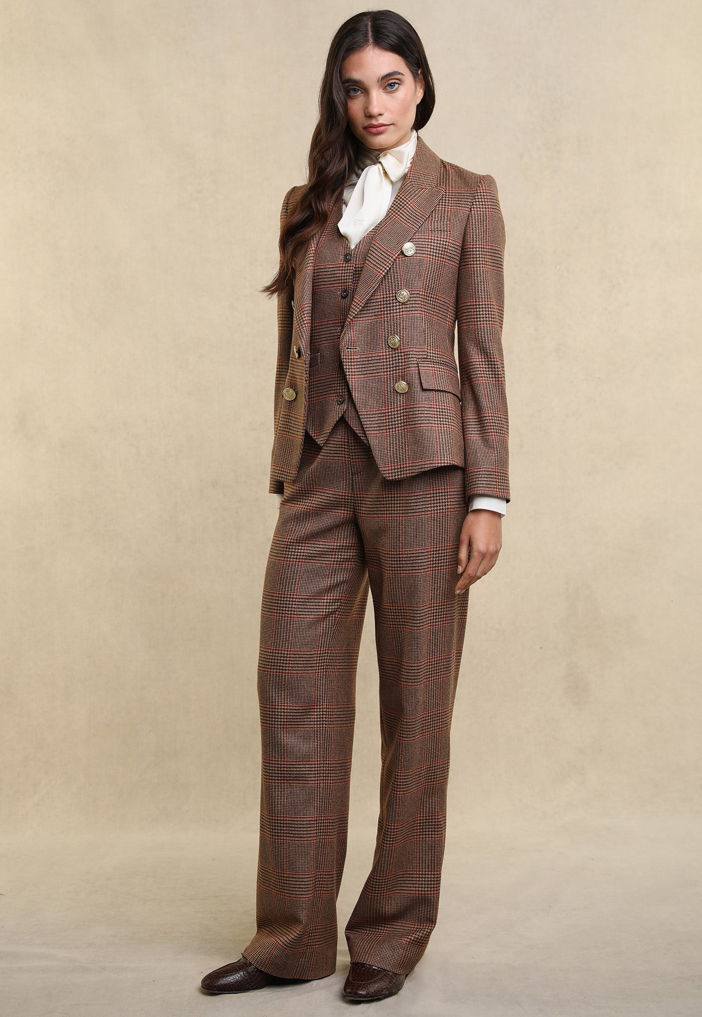 Hampton Waistcoat - Clarence Check Merlot