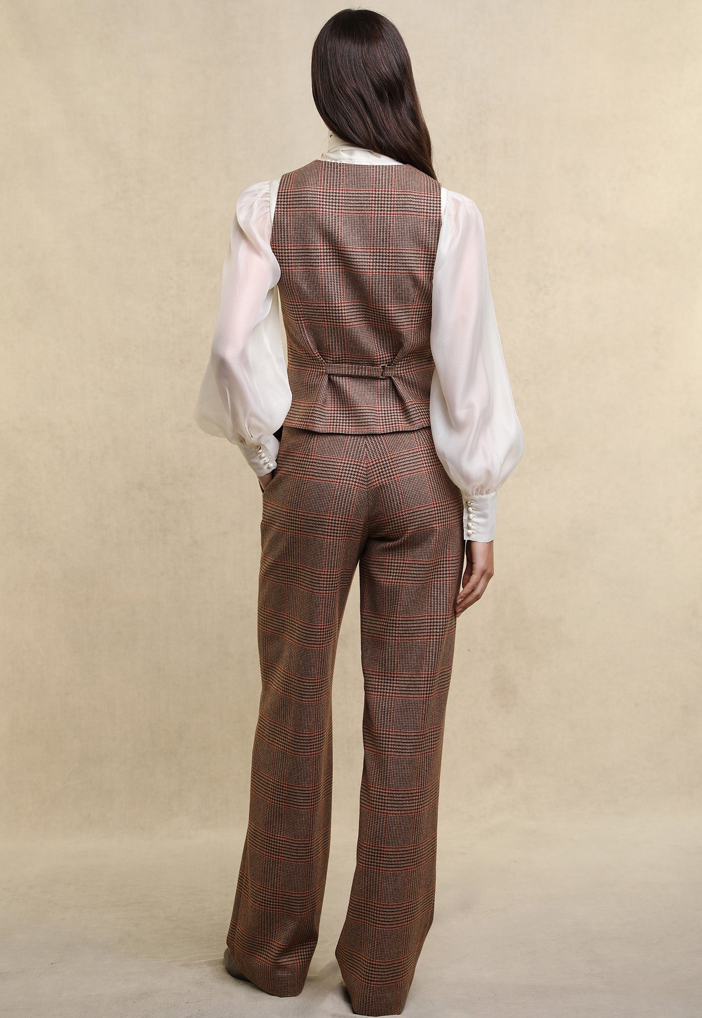 Hampton Waistcoat - Clarence Check Merlot