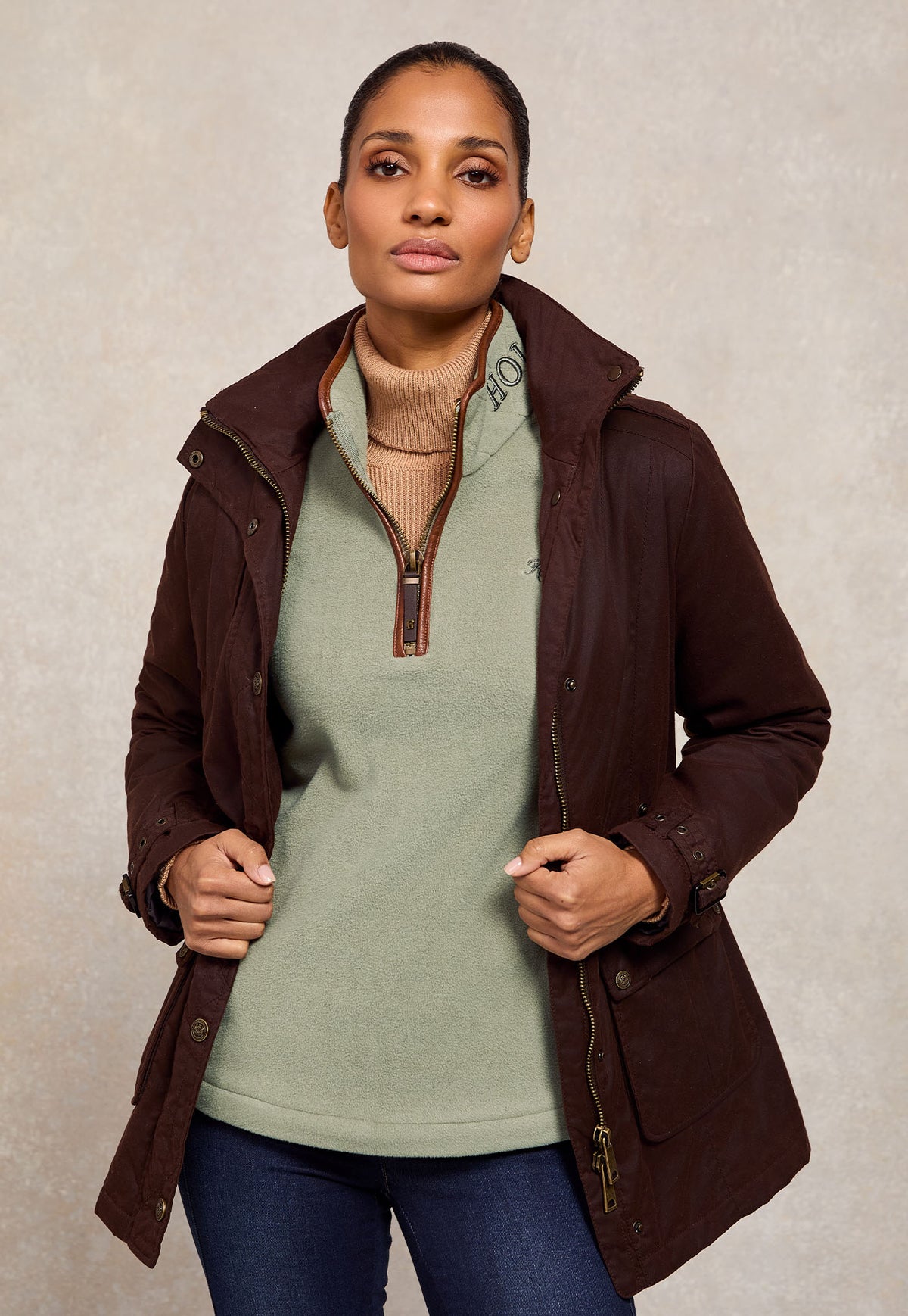 Country Fleece Quarter Zip - Sage