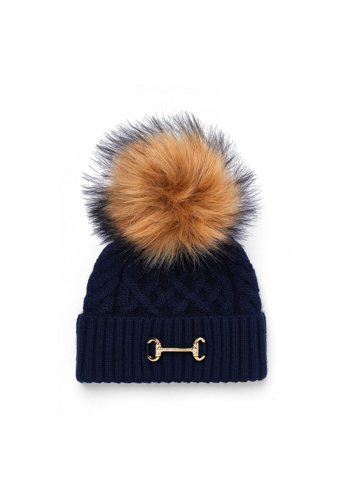 Horsebit Bobble Hat - Ink Navy