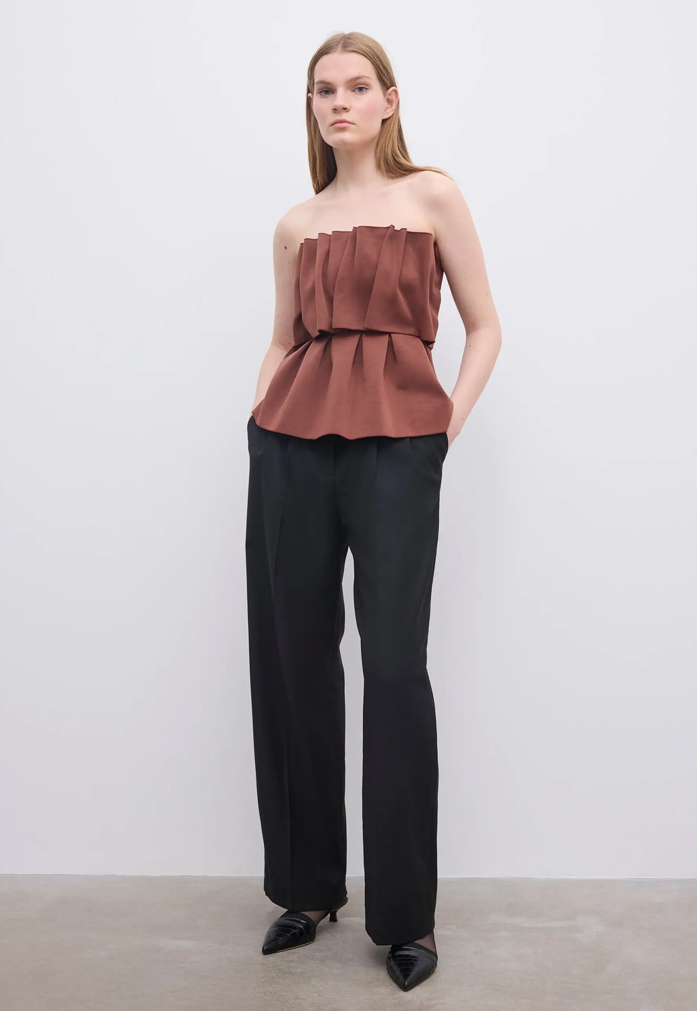 Sculpted Tube Top - Mahogny