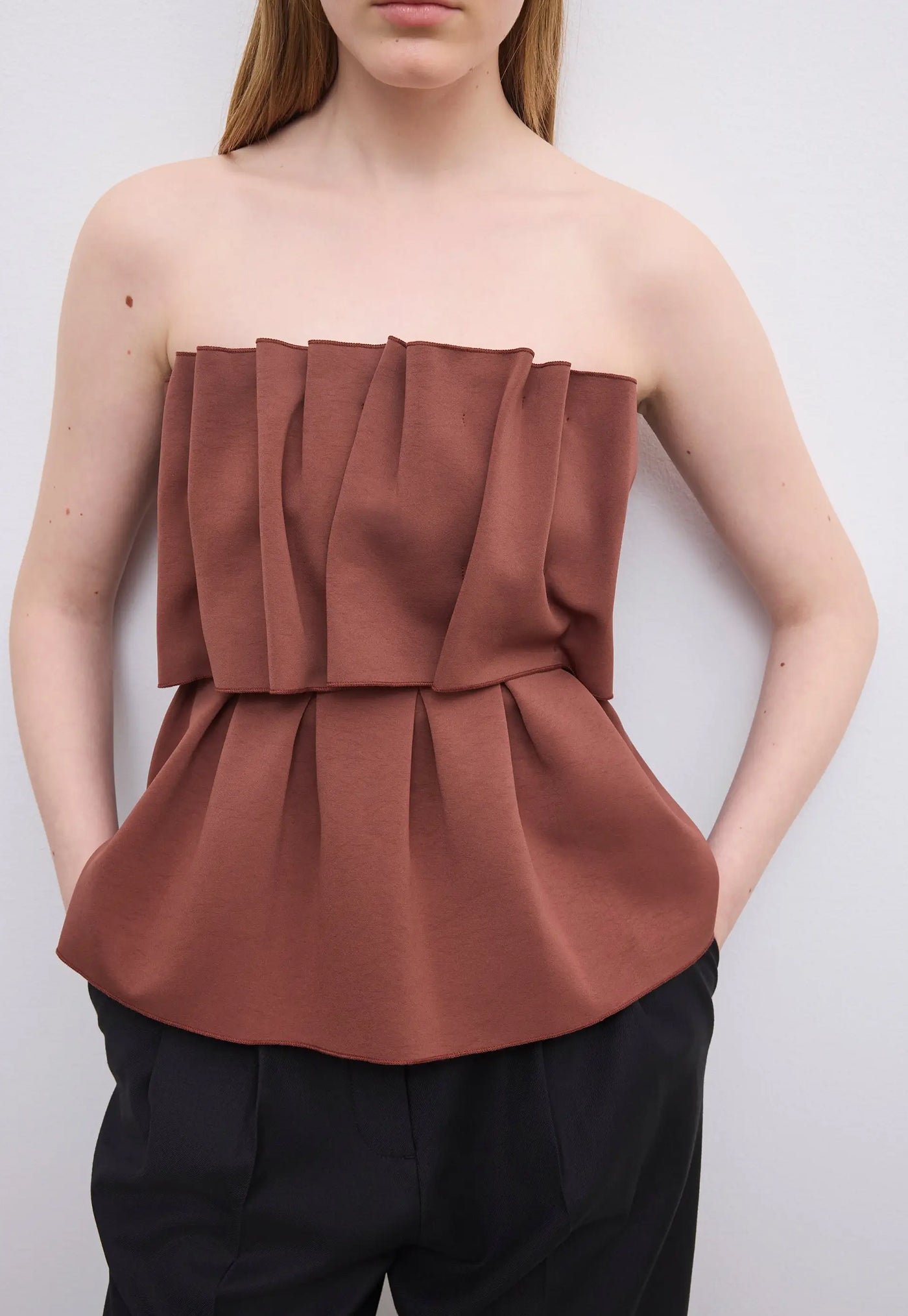 Sculpted Tube Top - Mahogny