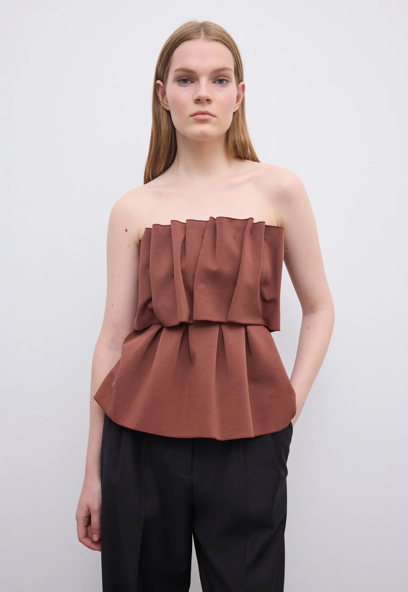 Sculpted Tube Top - Mahogny