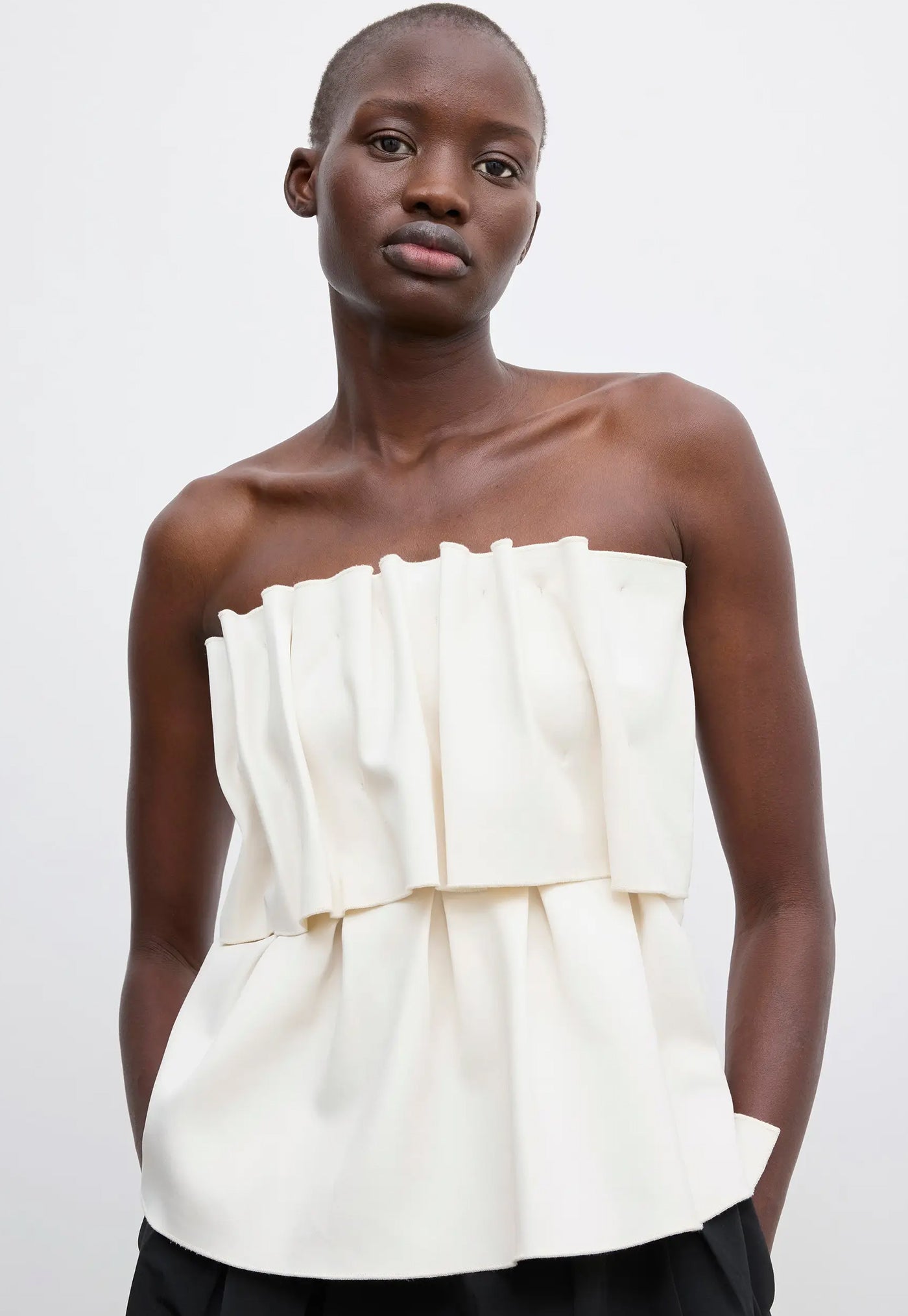 Sculpted Tube Top - White