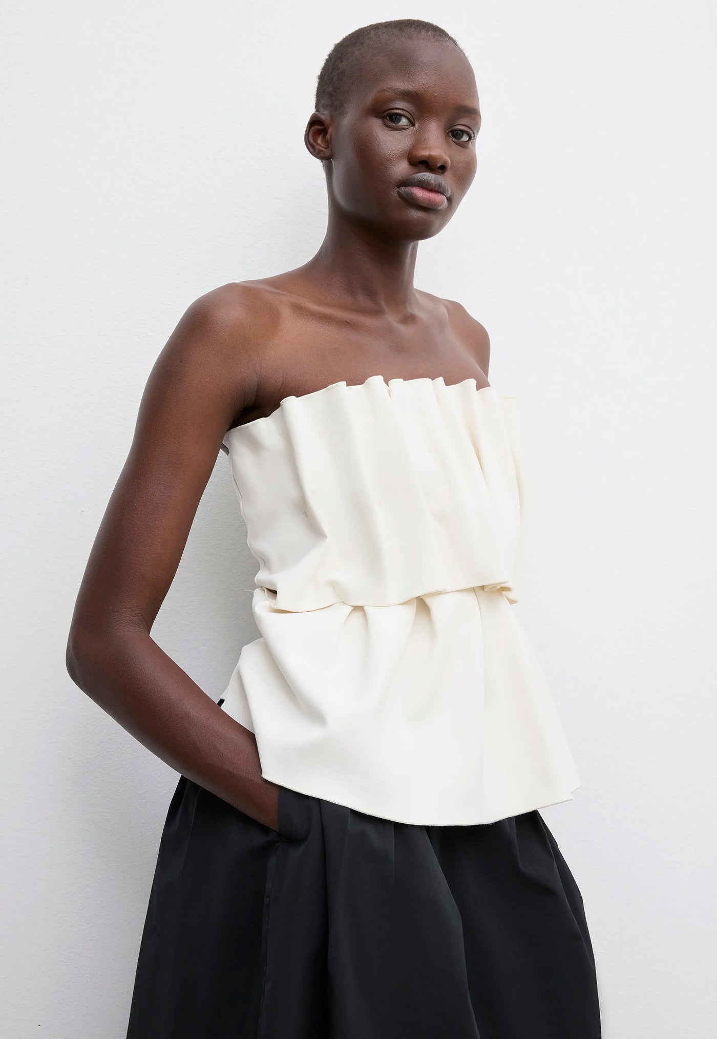 Sculpted Tube Top - White