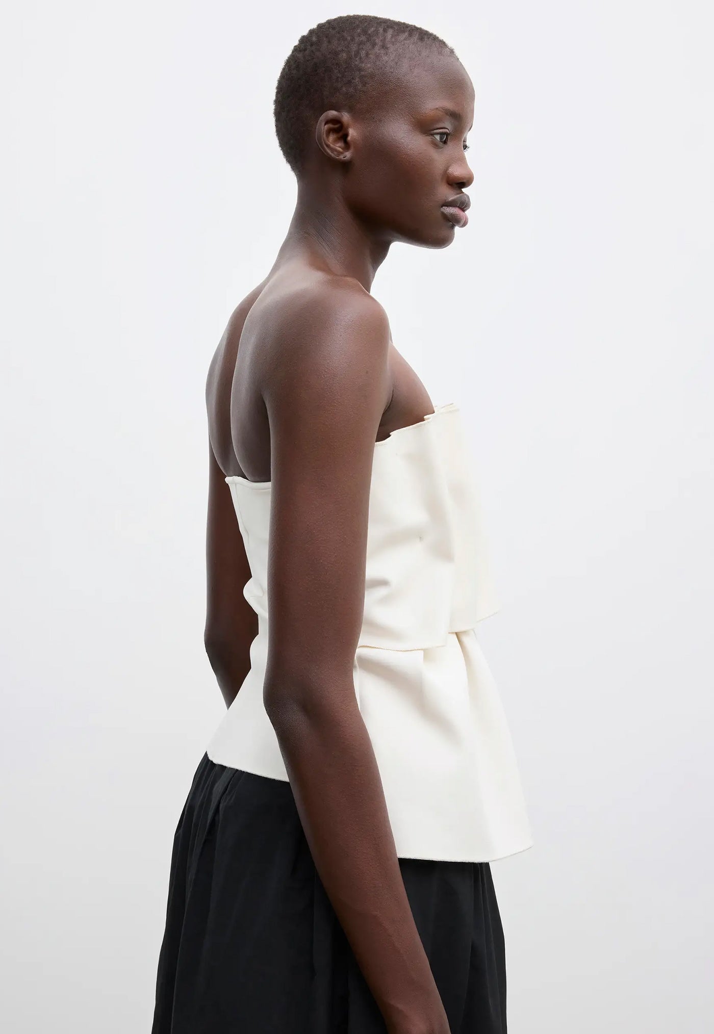 Sculpted Tube Top - White