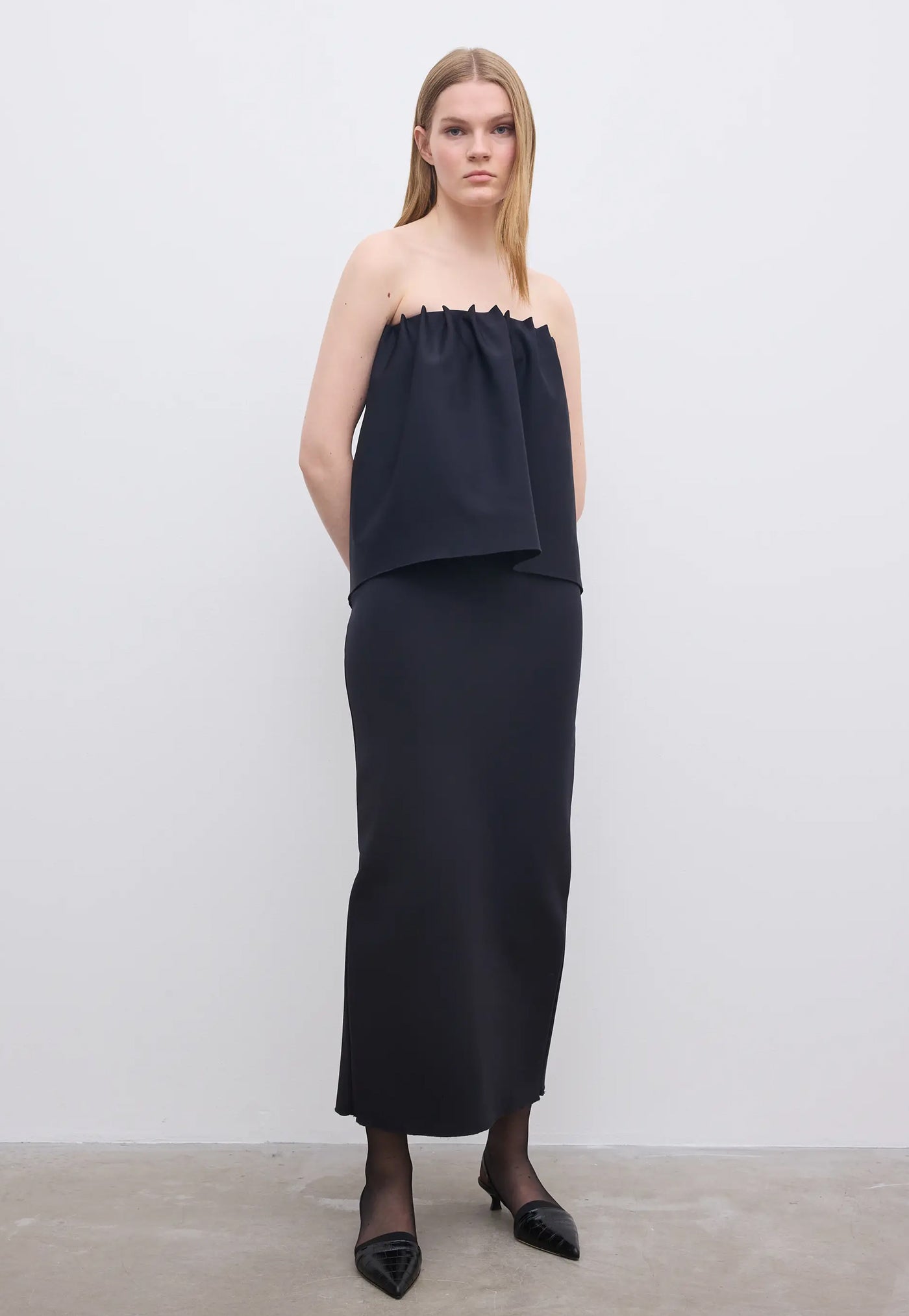 Rouched Tube Top - Black