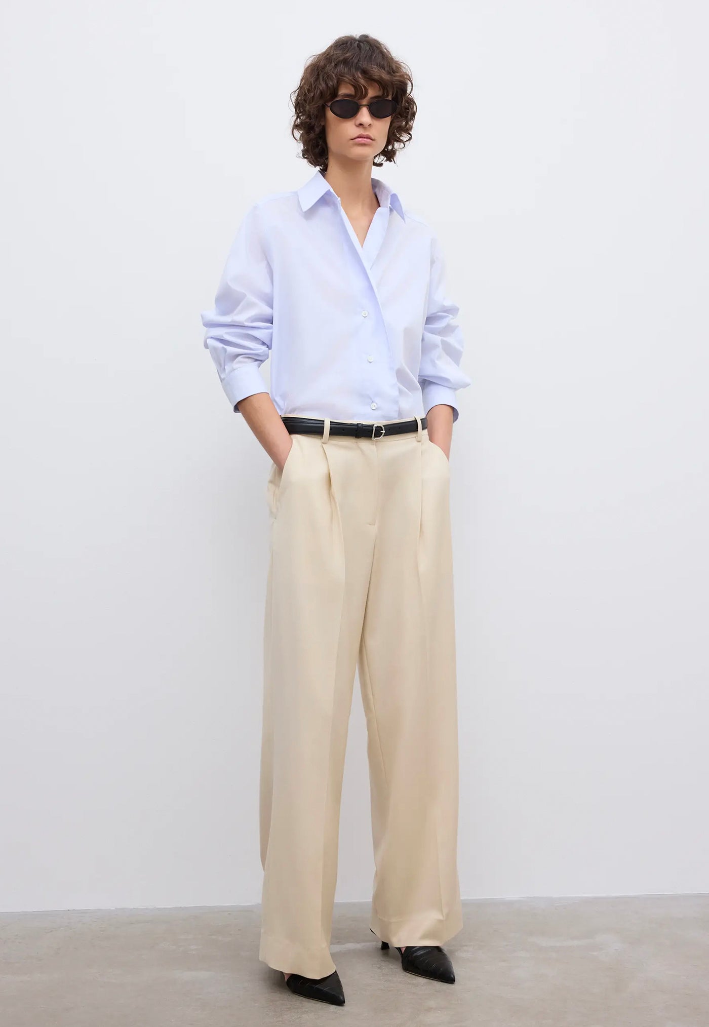 Cropped Shirt - Light Blue