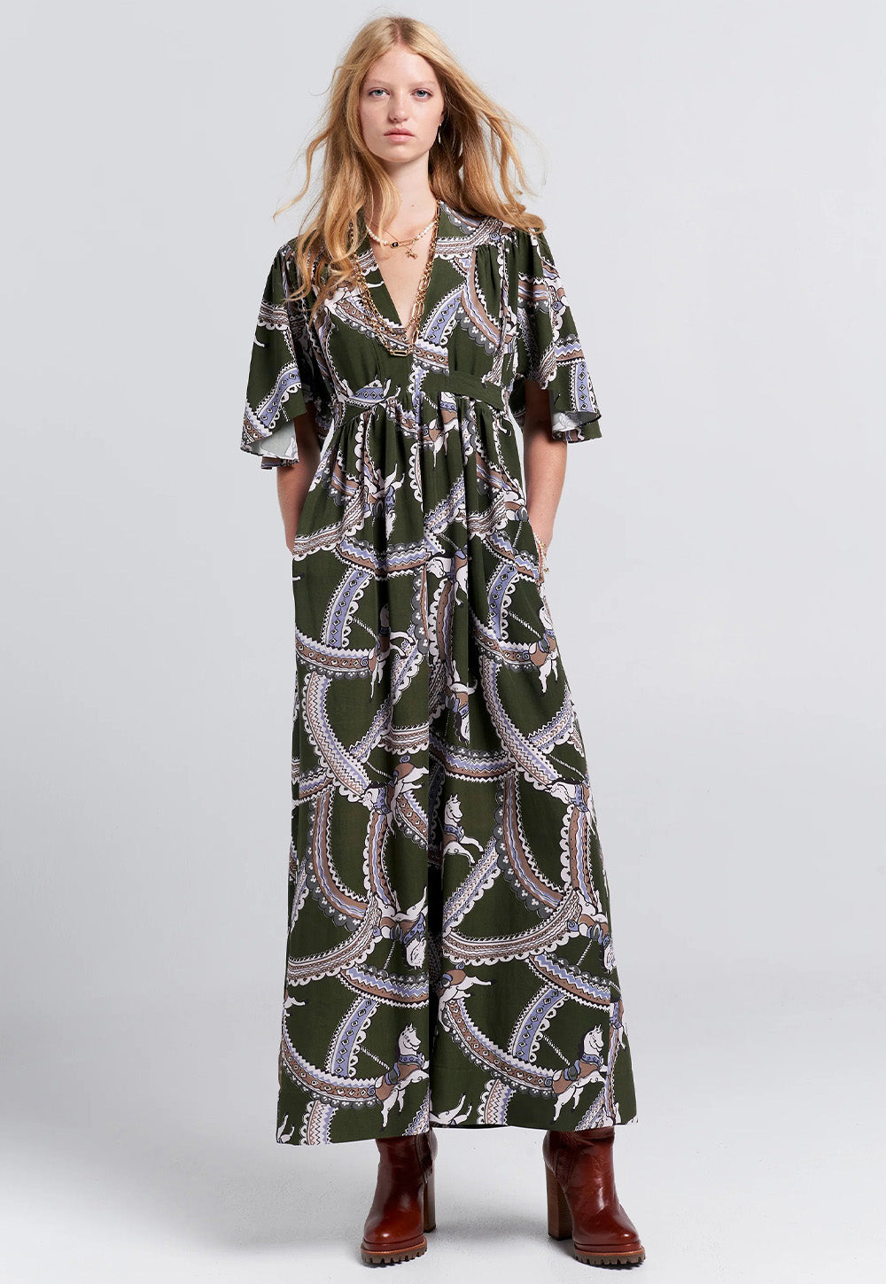 Jamboree Dress - Olive Multi