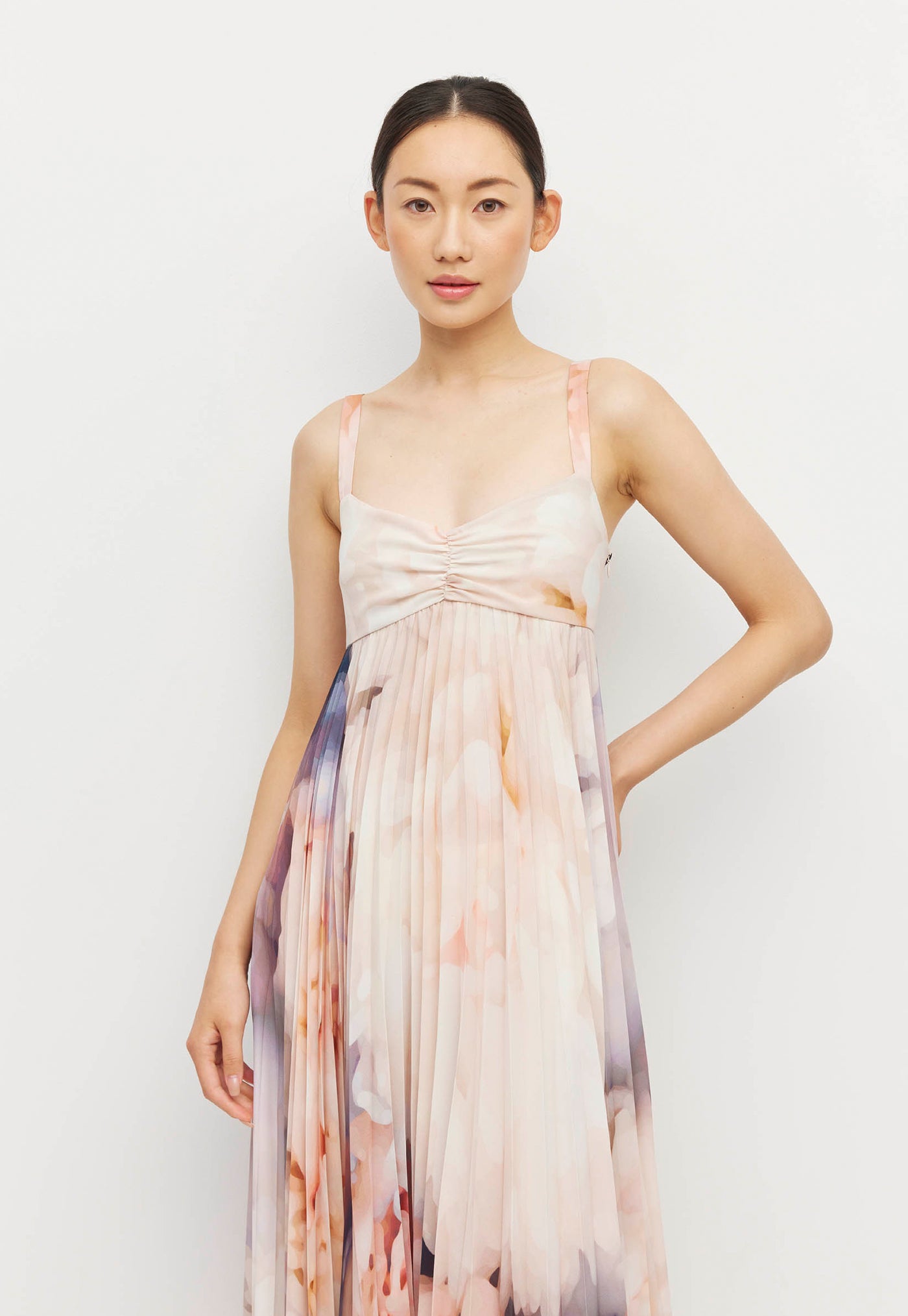 Isabella Pleat Dress - Bouquet