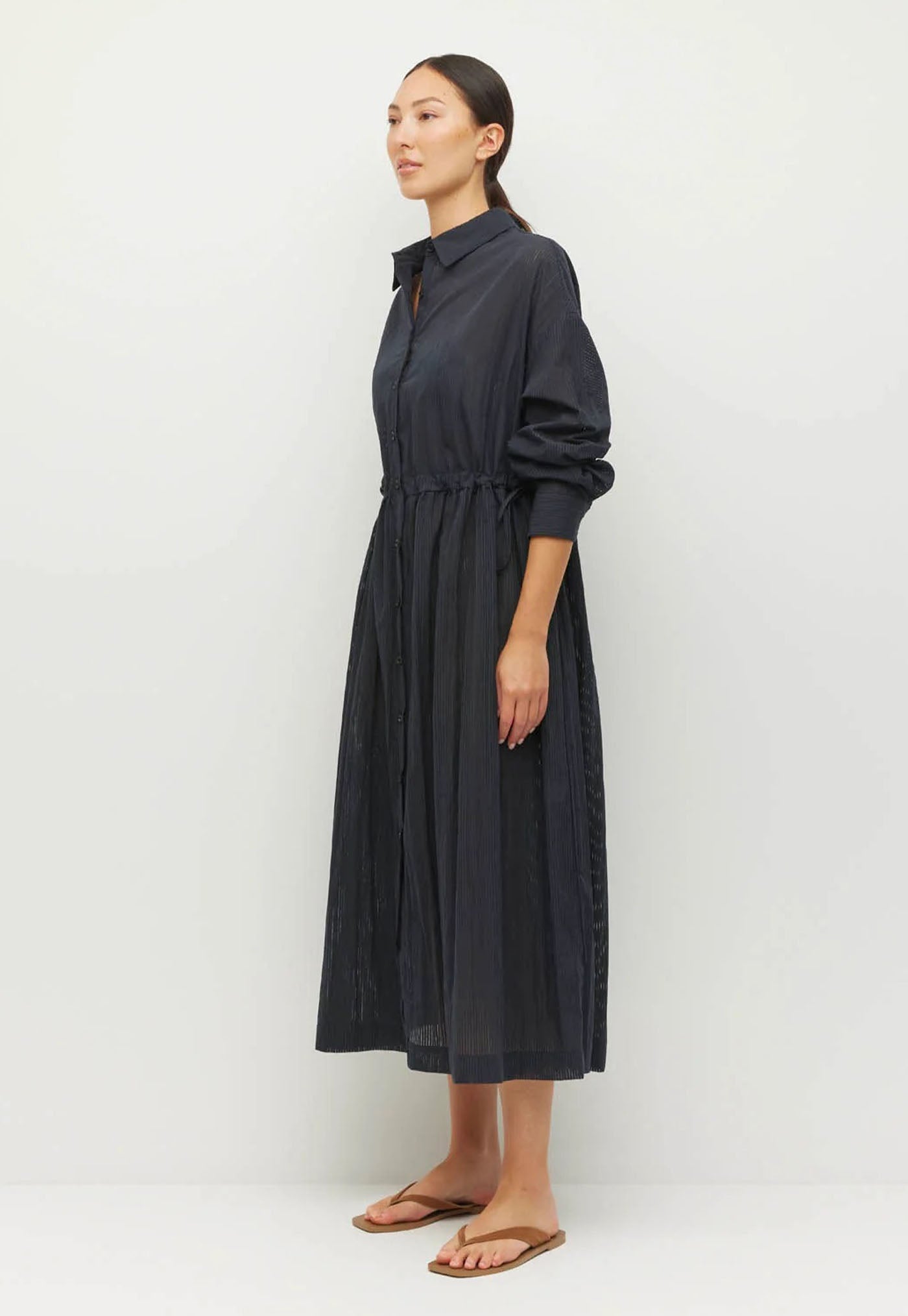 Lenora Dress - Black Stripe