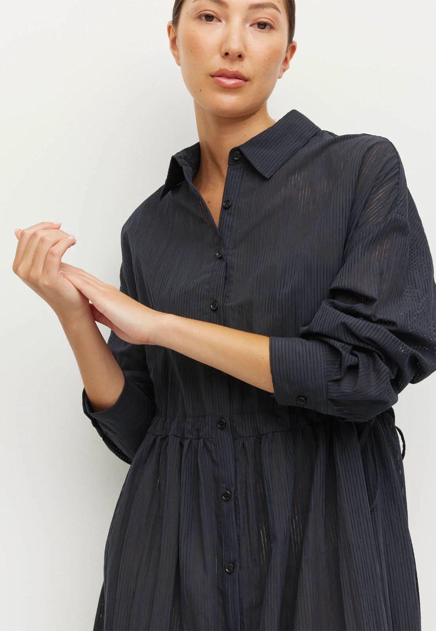 Lenora Dress - Black Stripe