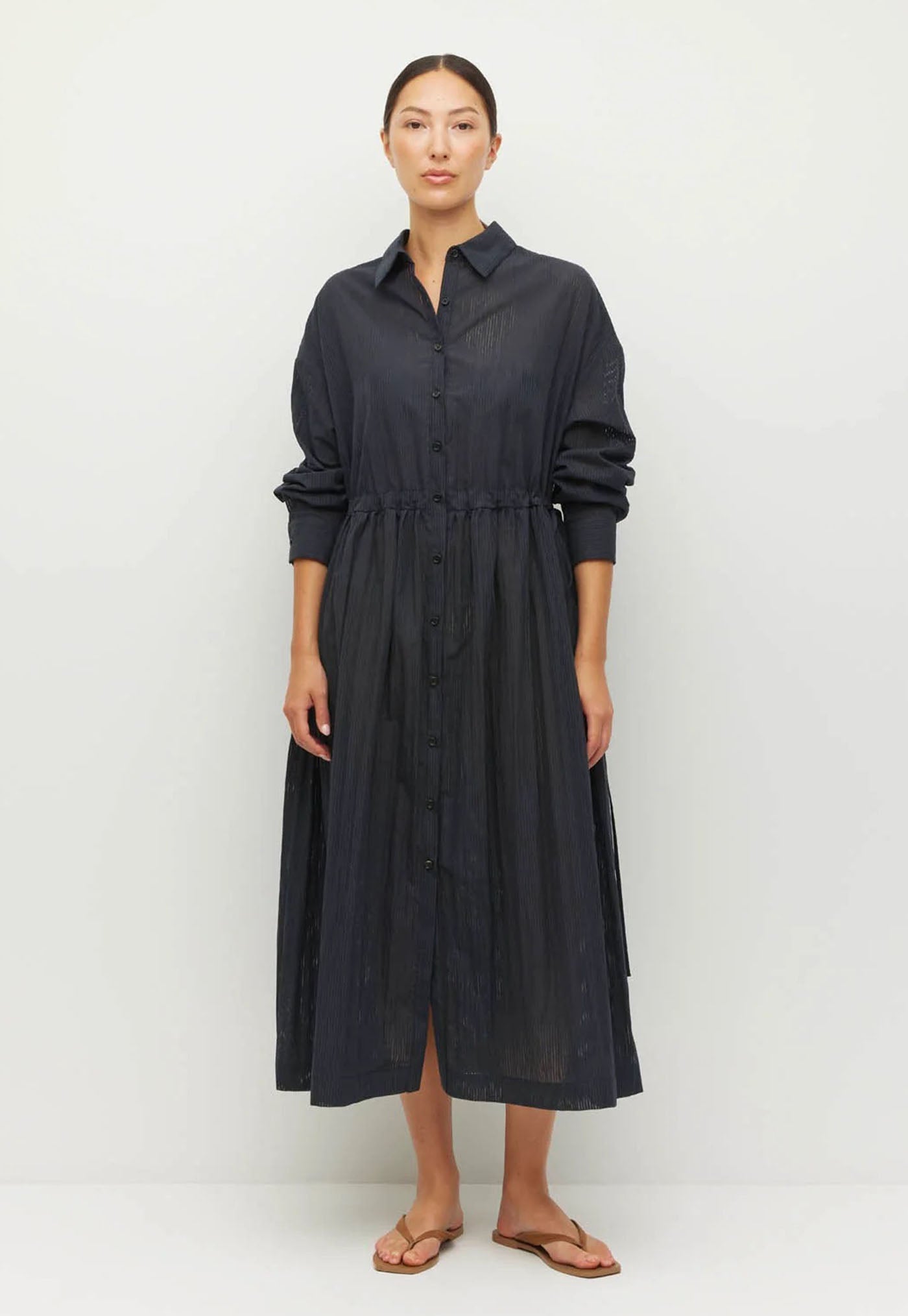 Lenora Dress - Black Stripe