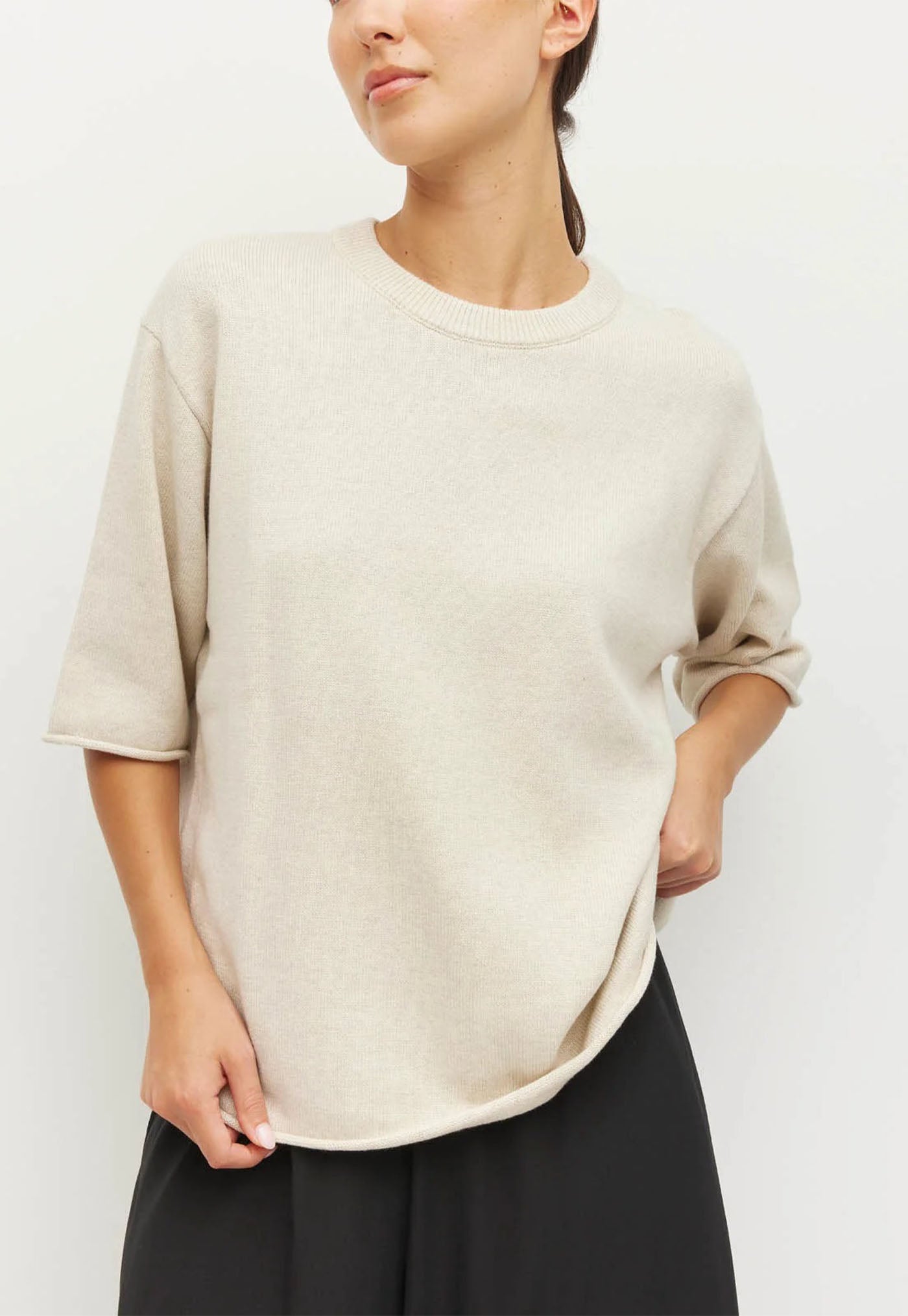 Rolled Hem T - Toast Marle