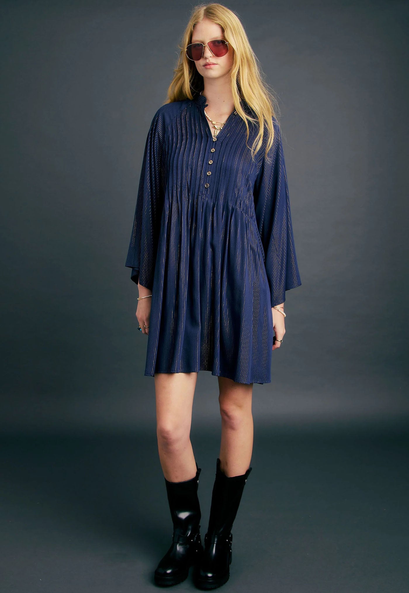 Glaze Dress - Navy