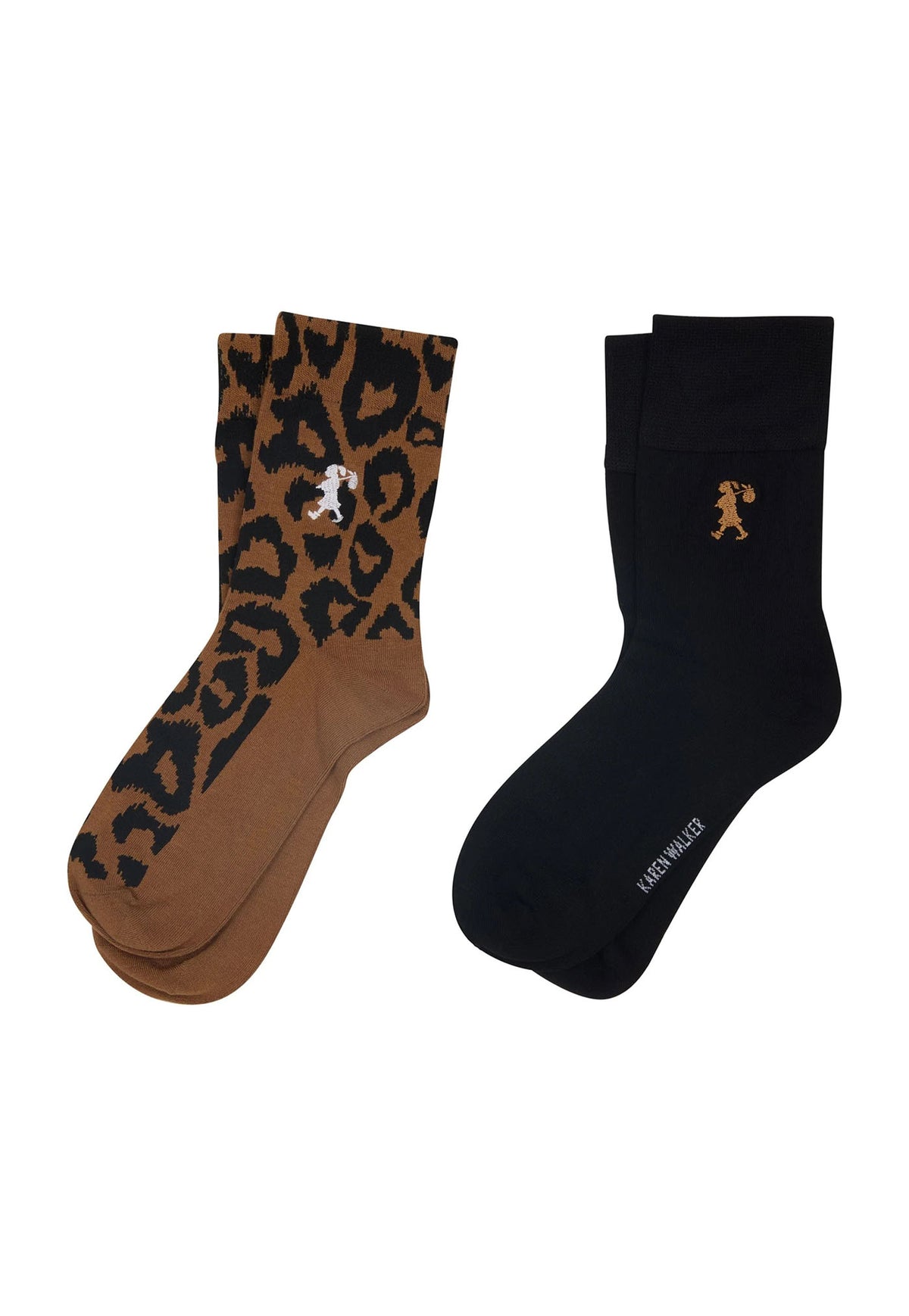 Leopard Socks 2 Pack Tan/Black
