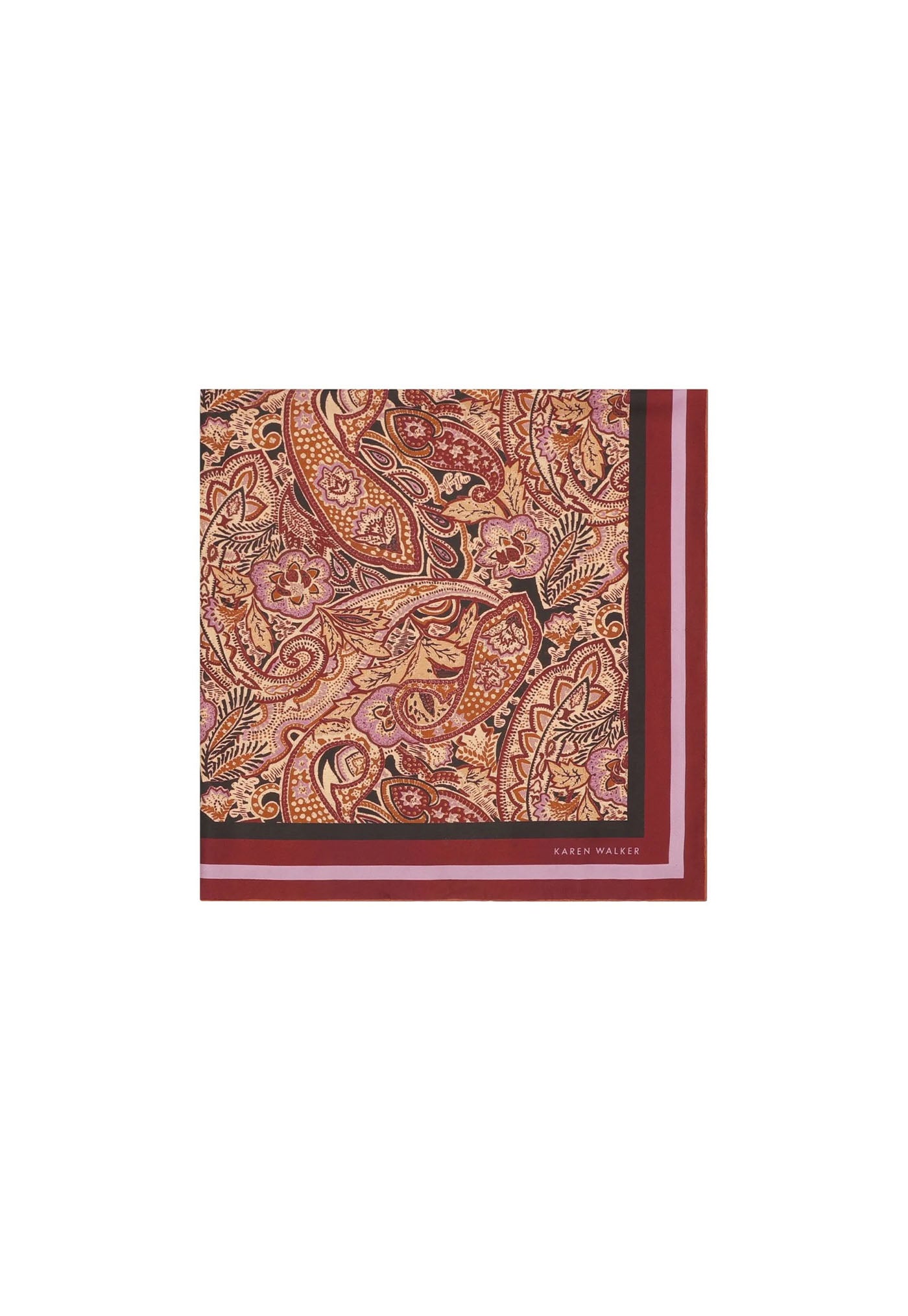 Paisley Classic Silk Scarf - Burgundy Multi